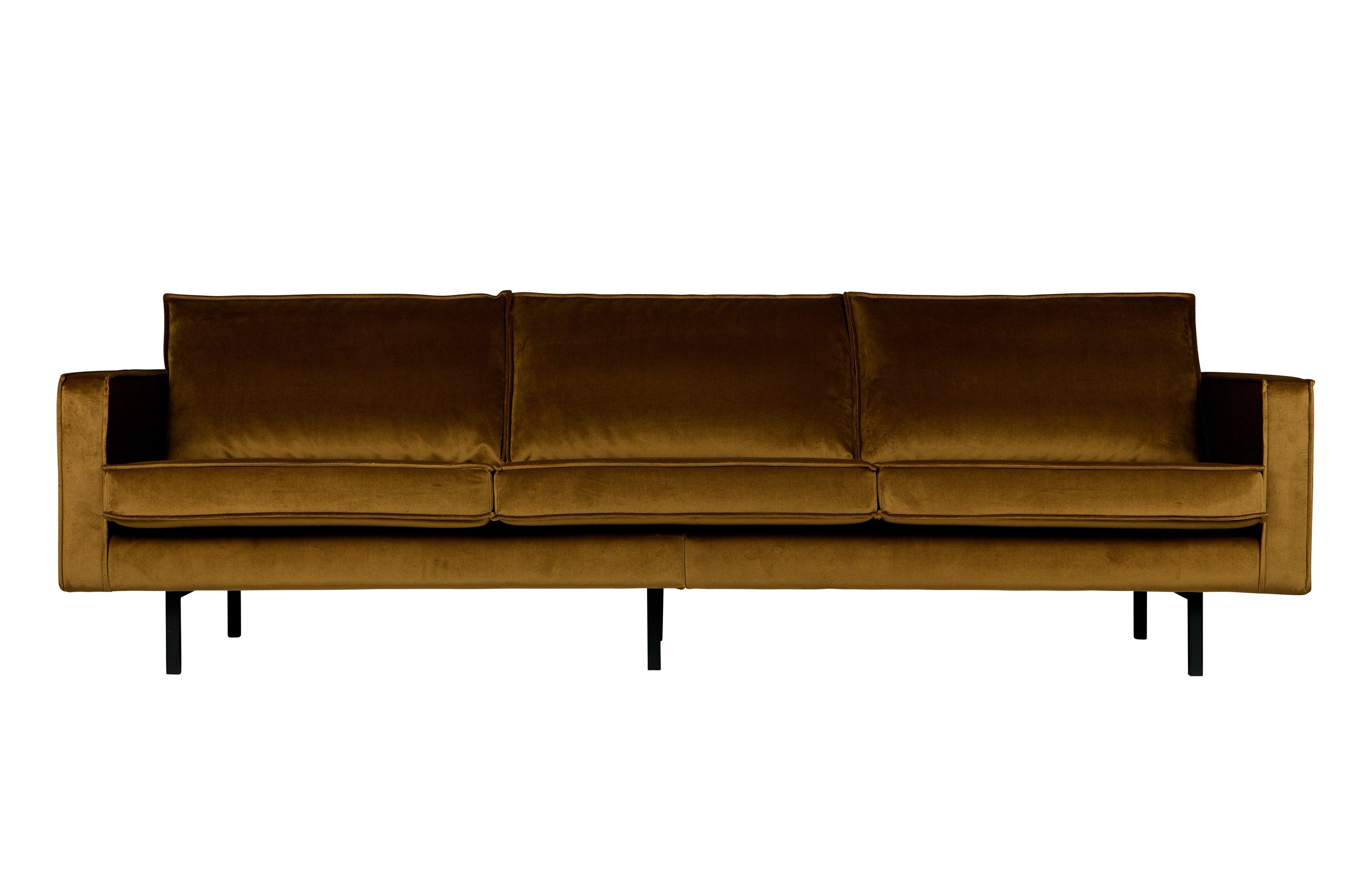 Sofa aksamitna 3-osobowa RODEO miodowy Be Pure    Eye on Design