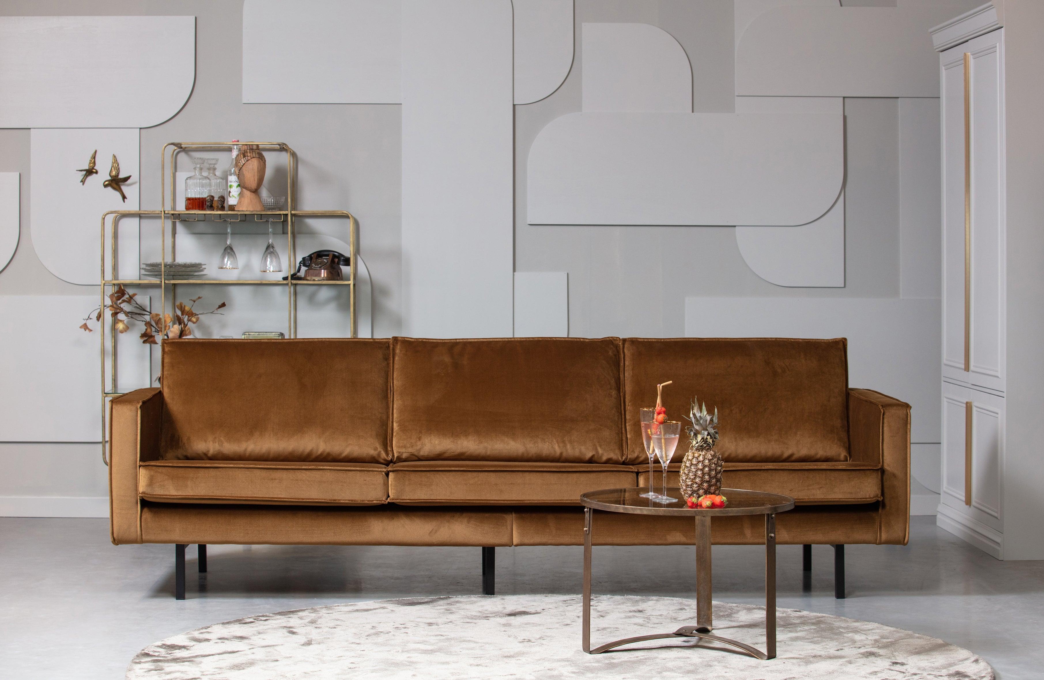 Sofa aksamitna 3-osobowa RODEO miodowy Be Pure    Eye on Design