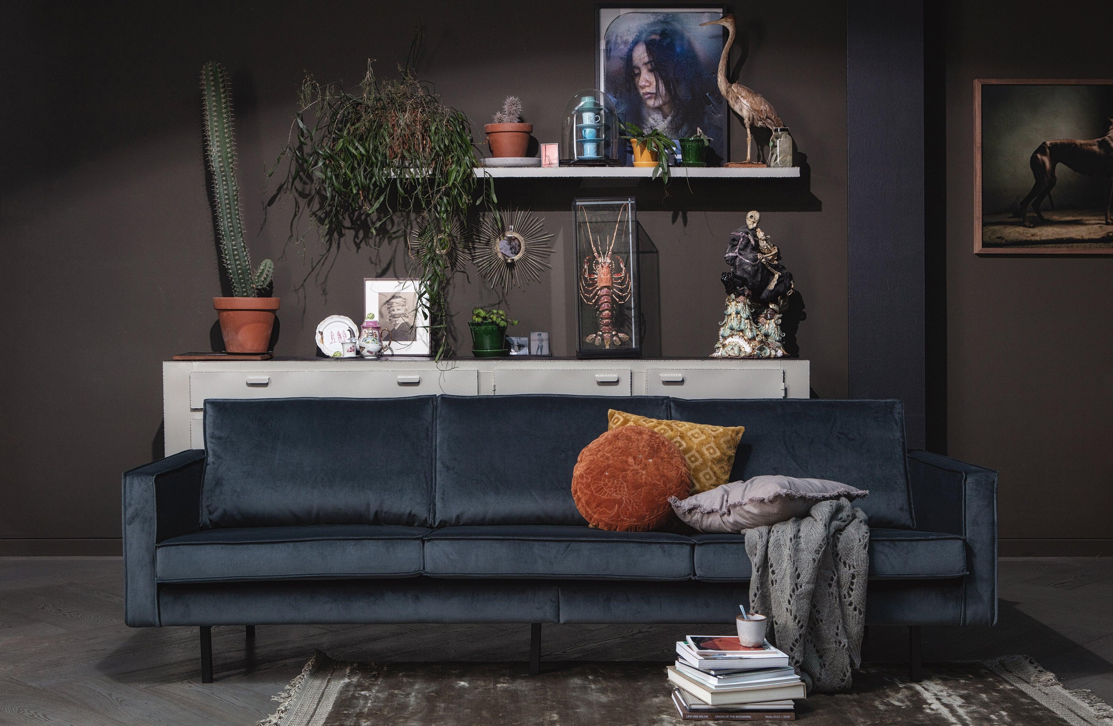 Sofa aksamitna 3-osobowa RODEO morski Be Pure    Eye on Design