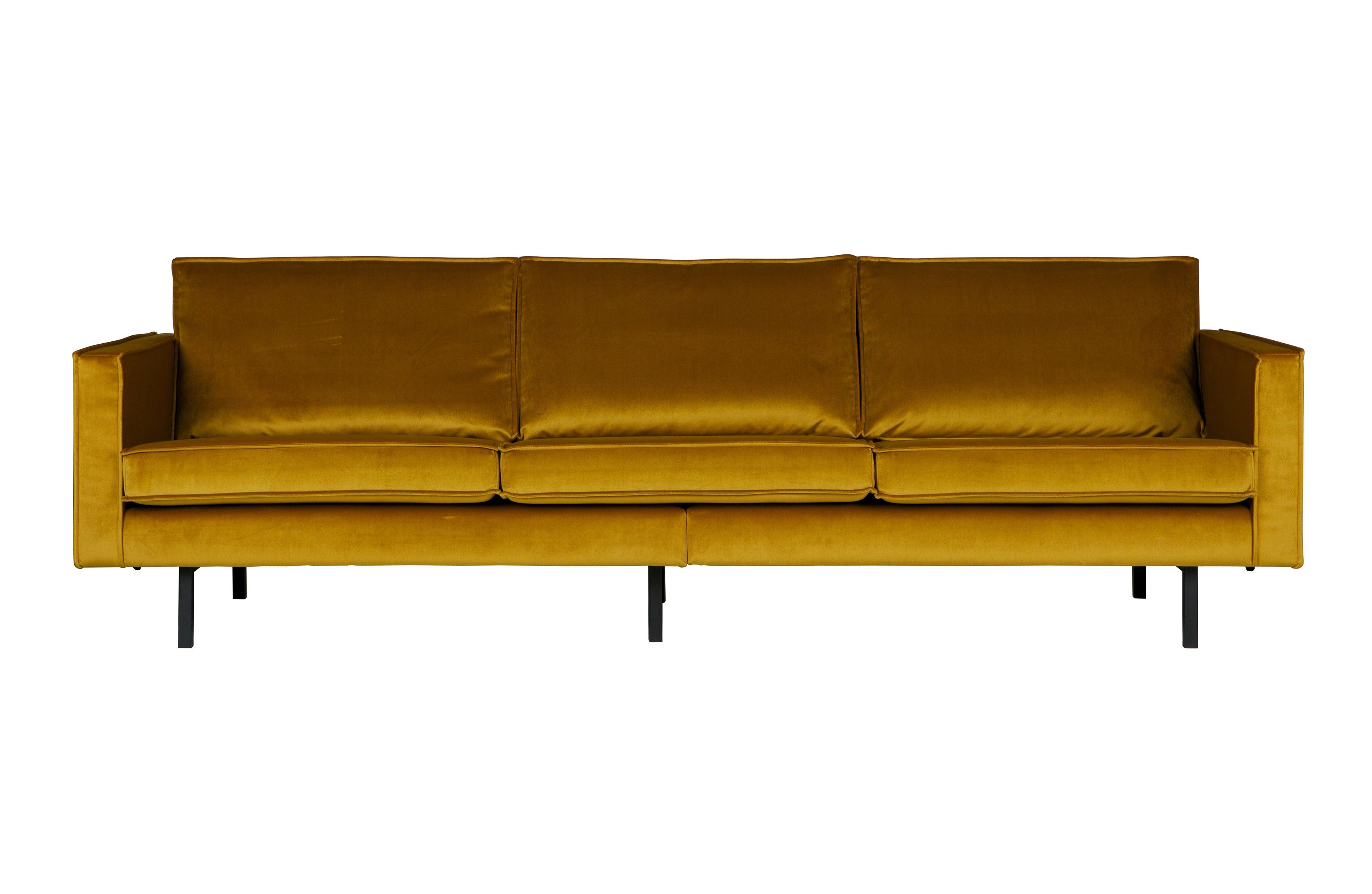 Sofa aksamitna 3-osobowa RODEO musztardowy Be Pure    Eye on Design