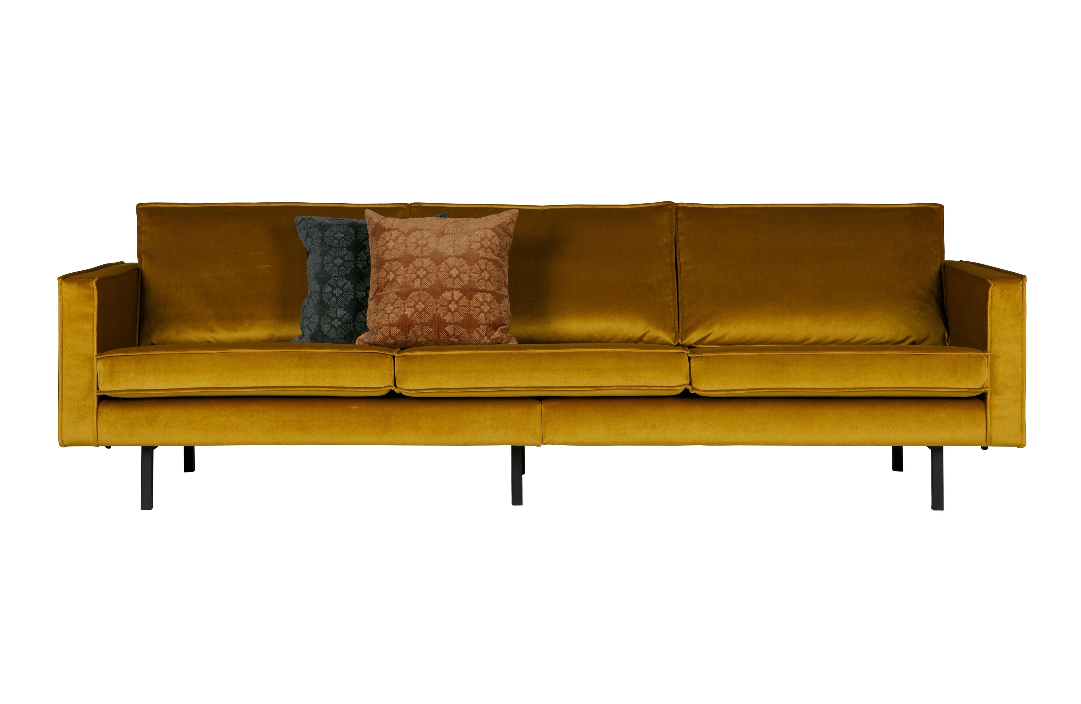 Sofa aksamitna 3-osobowa RODEO musztardowy Be Pure    Eye on Design