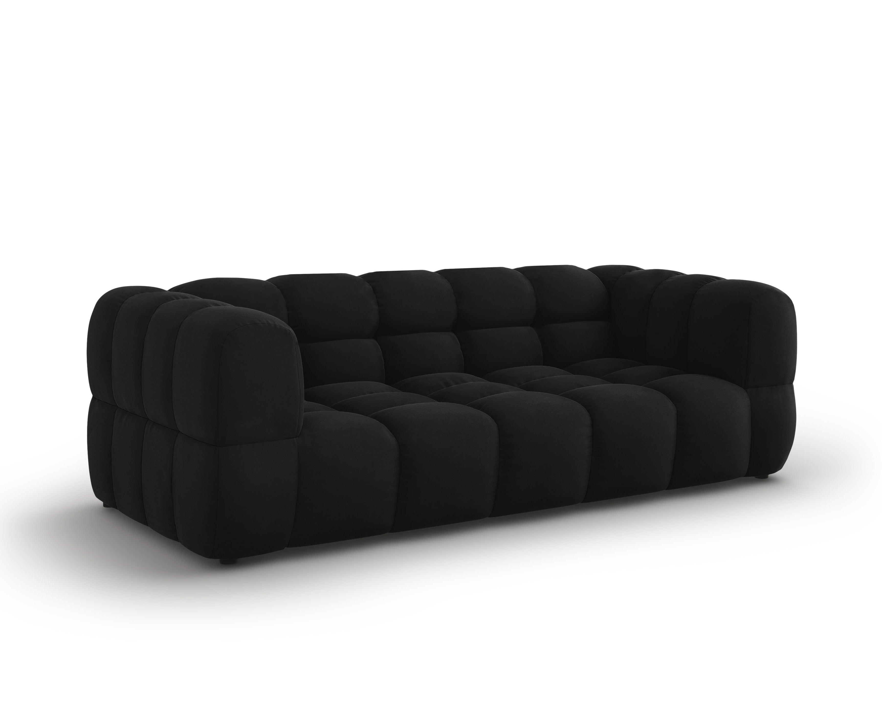 Sofa aksamitna 3-osobowa SKY czarny Cosmopolitan Design    Eye on Design