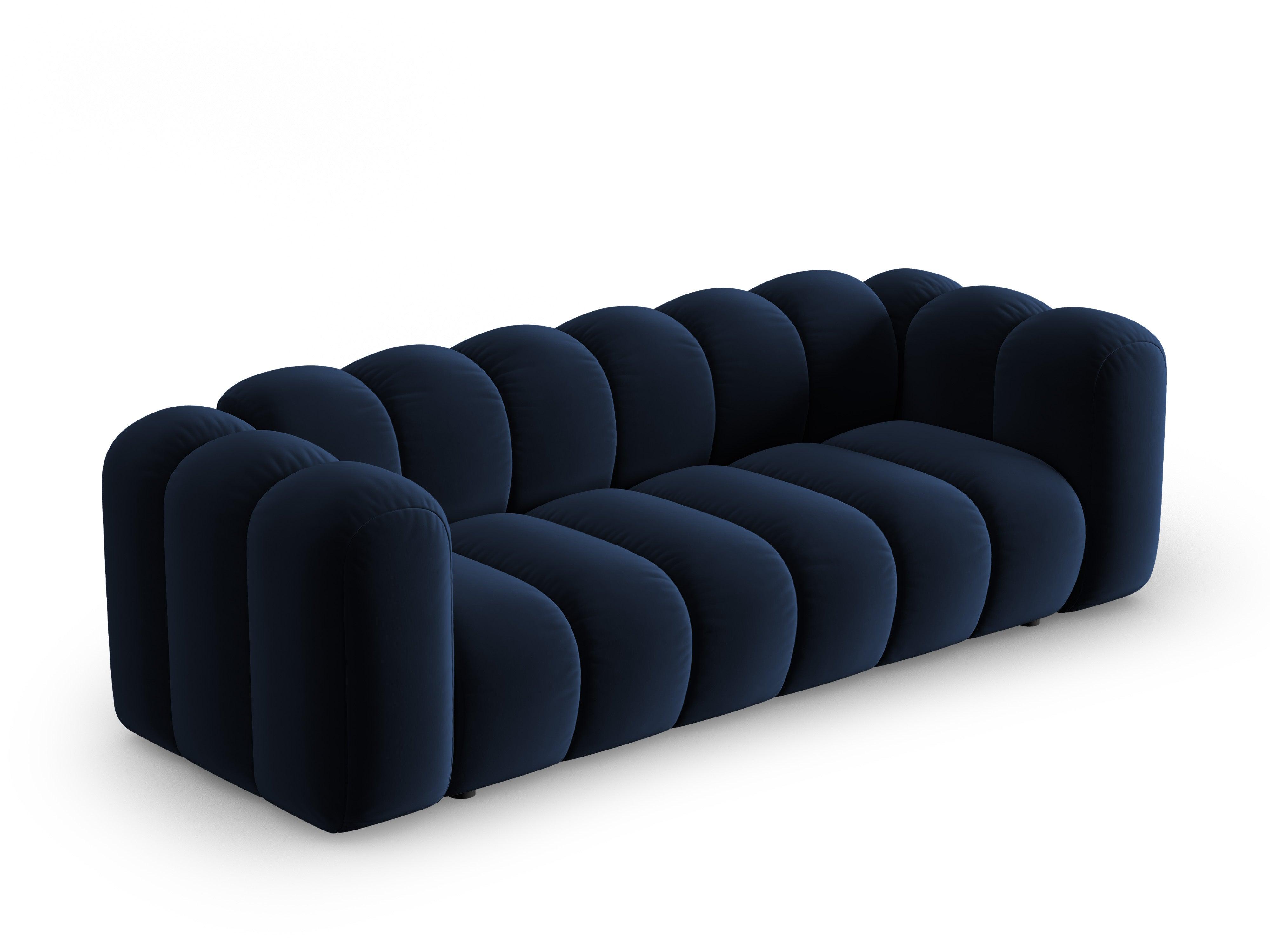 Sofa aksamitna 3-osobowa SKYLER granatowy Interieurs 86    Eye on Design