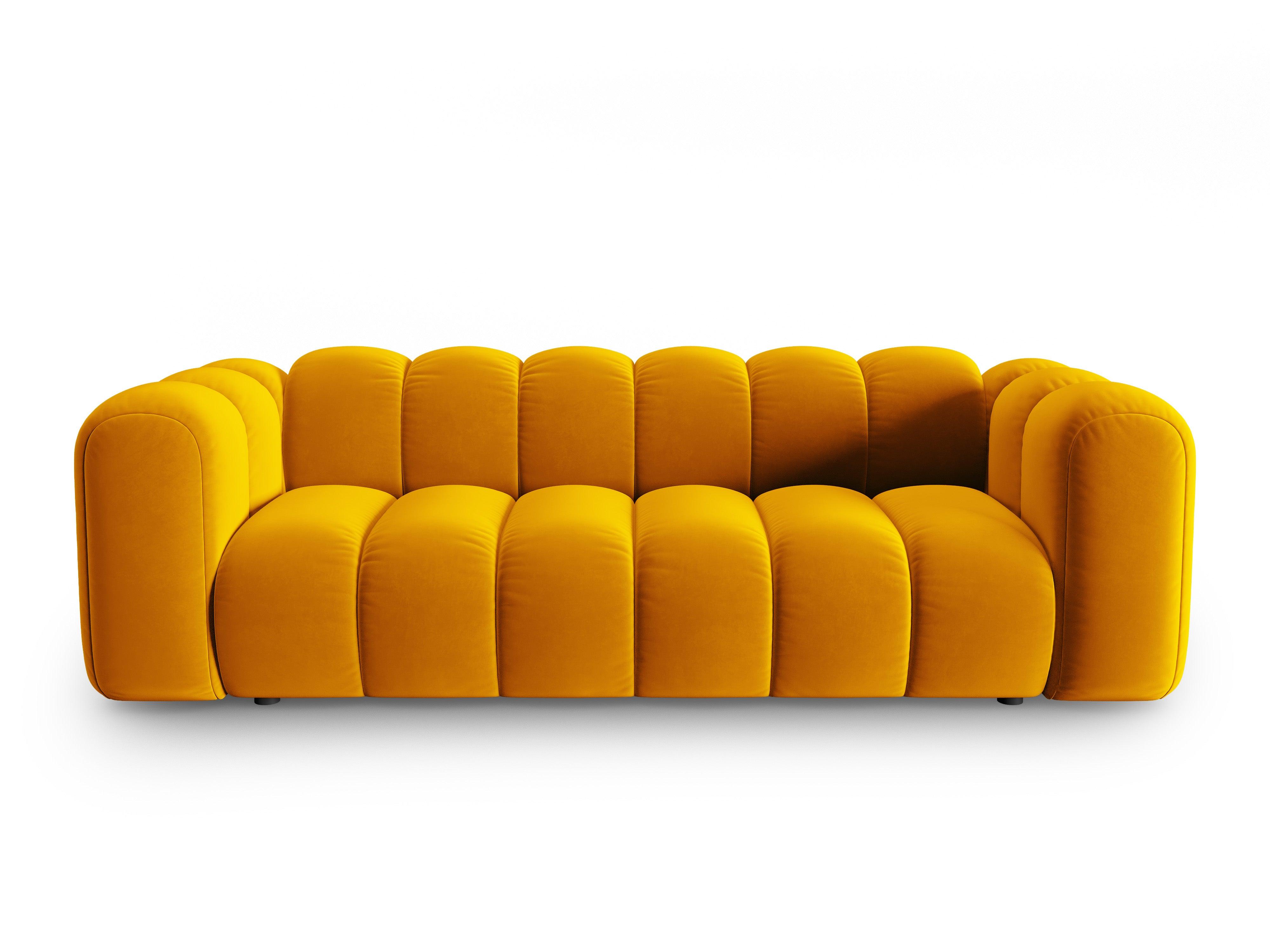 Sofa aksamitna 3-osobowa SKYLER musztardowy Interieurs 86    Eye on Design