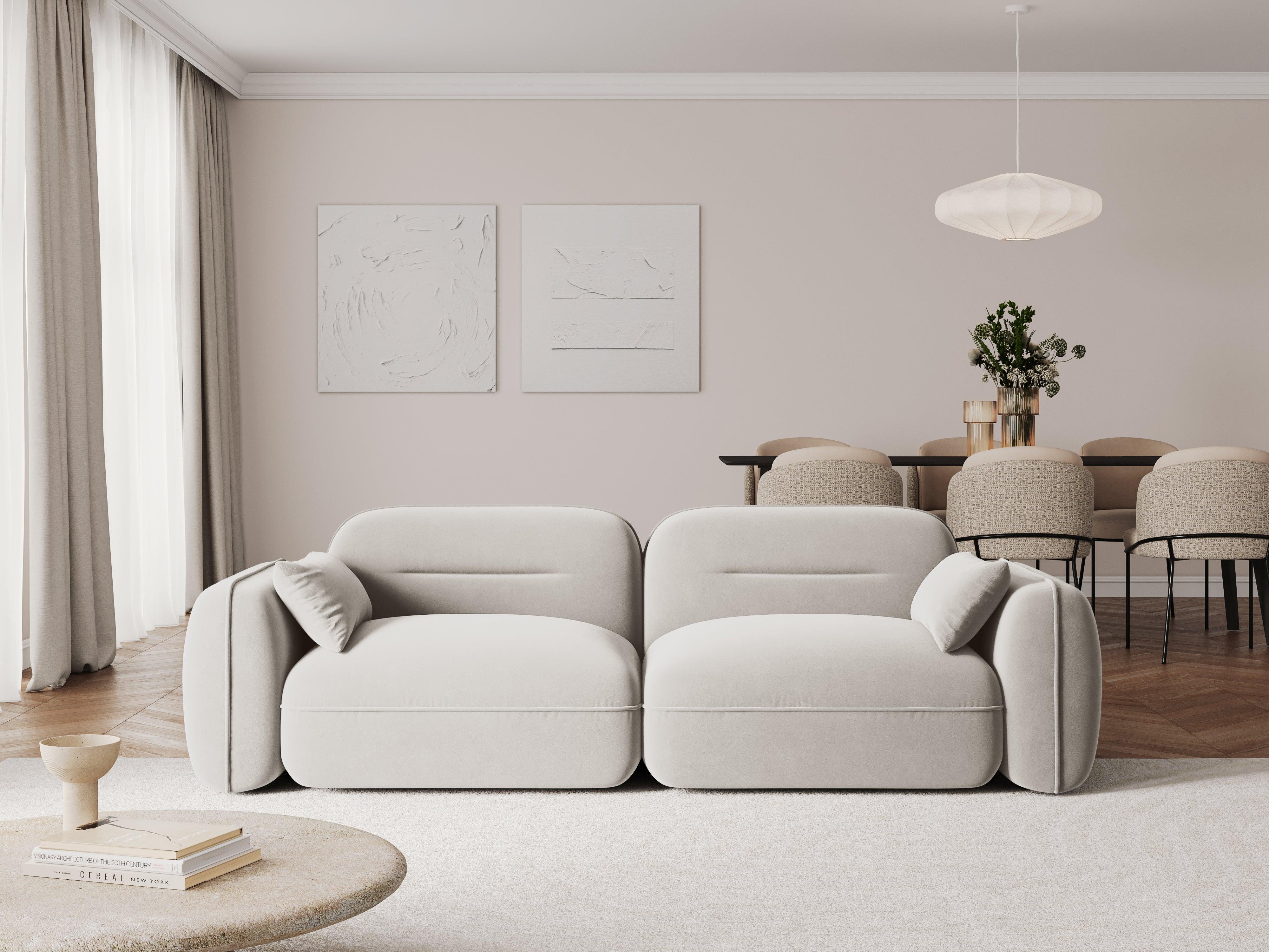 Sofa modułowa aksamitna 3-osobowa SYDNEY kość słoniowa Cosmopolitan Design    Eye on Design