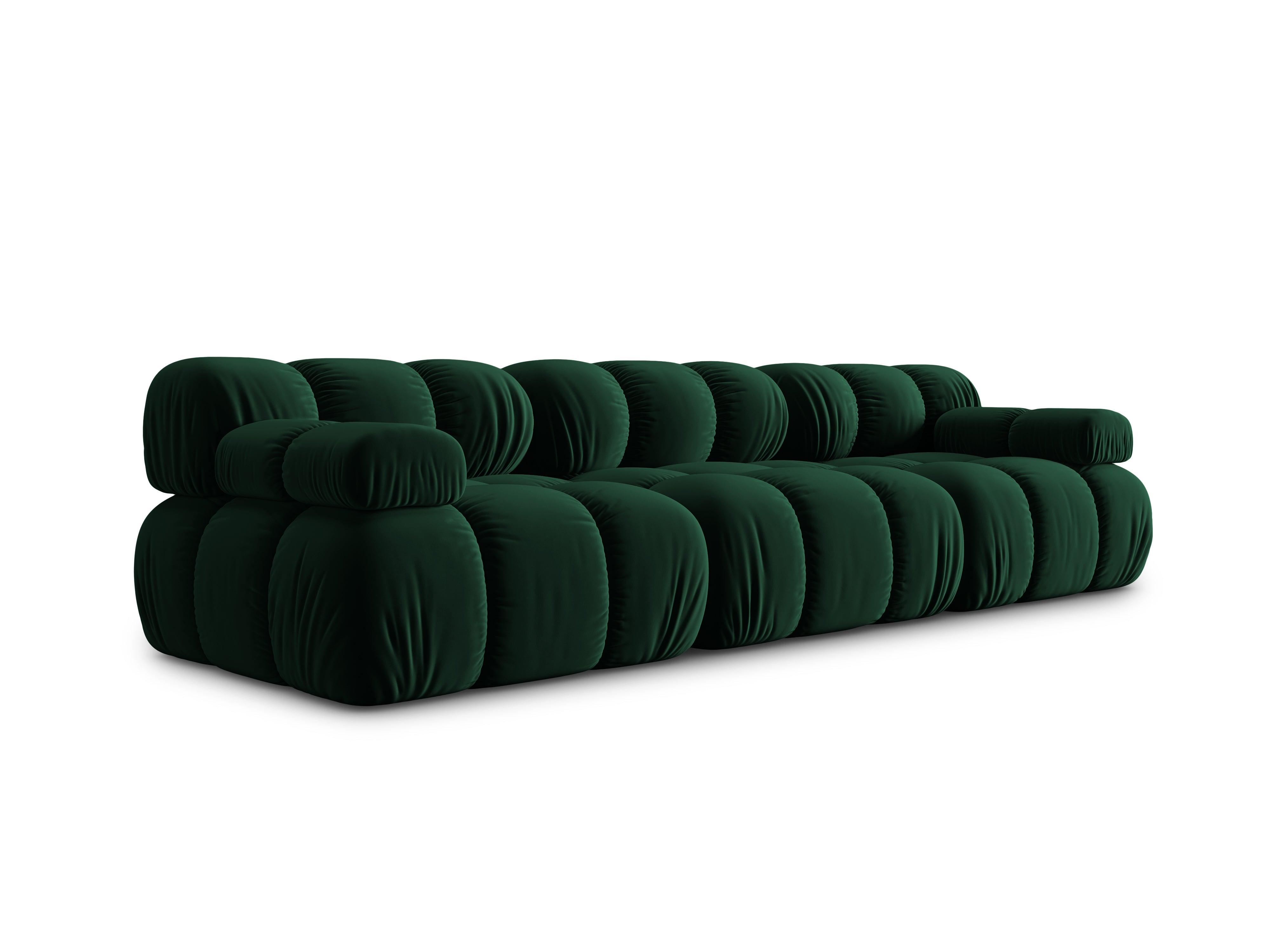 Sofa aksamitna 3-osobowa TROPEA butelkowa zieleń Milo Casa    Eye on Design