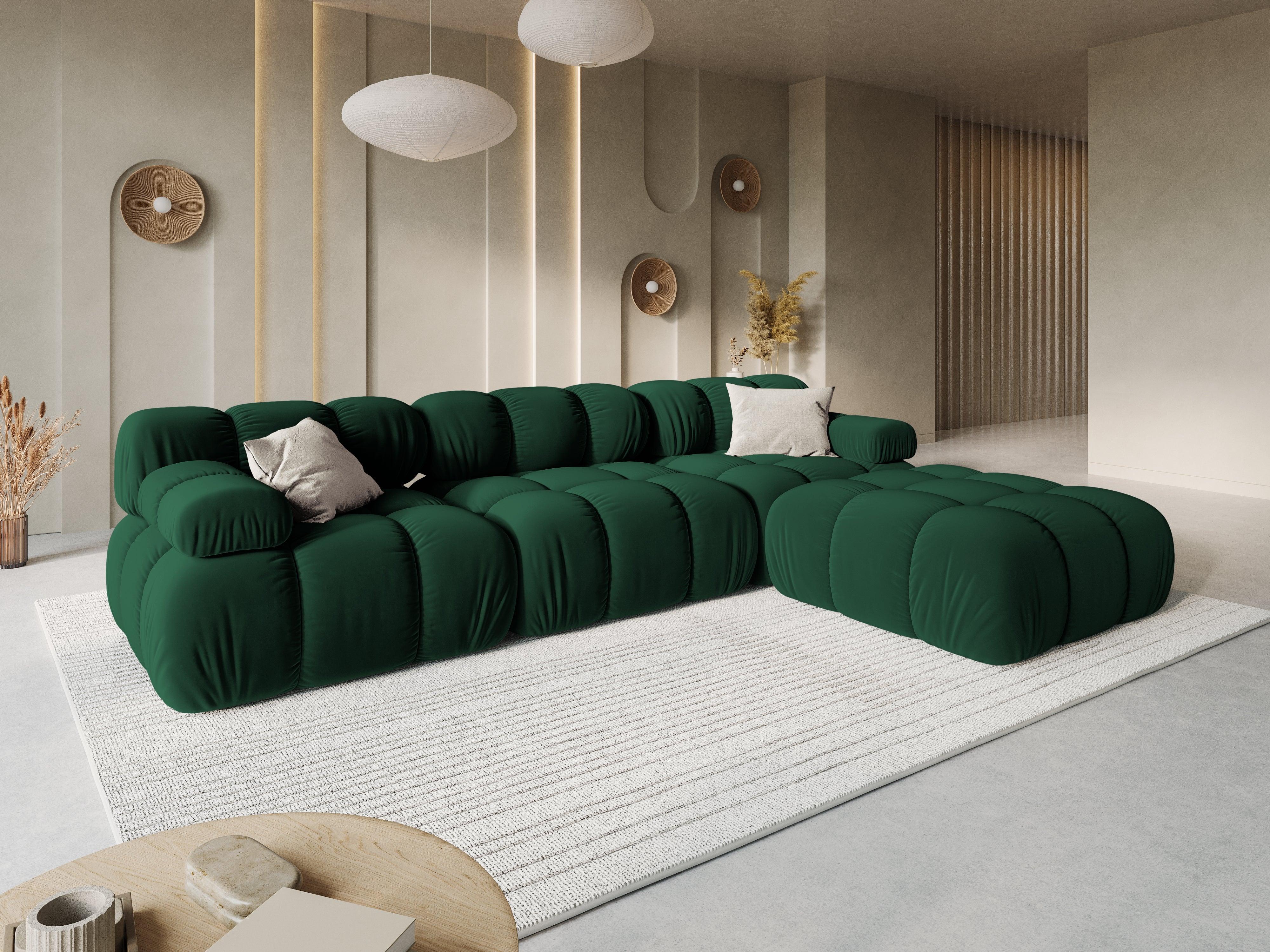 Sofa aksamitna 3-osobowa TROPEA butelkowa zieleń Milo Casa    Eye on Design