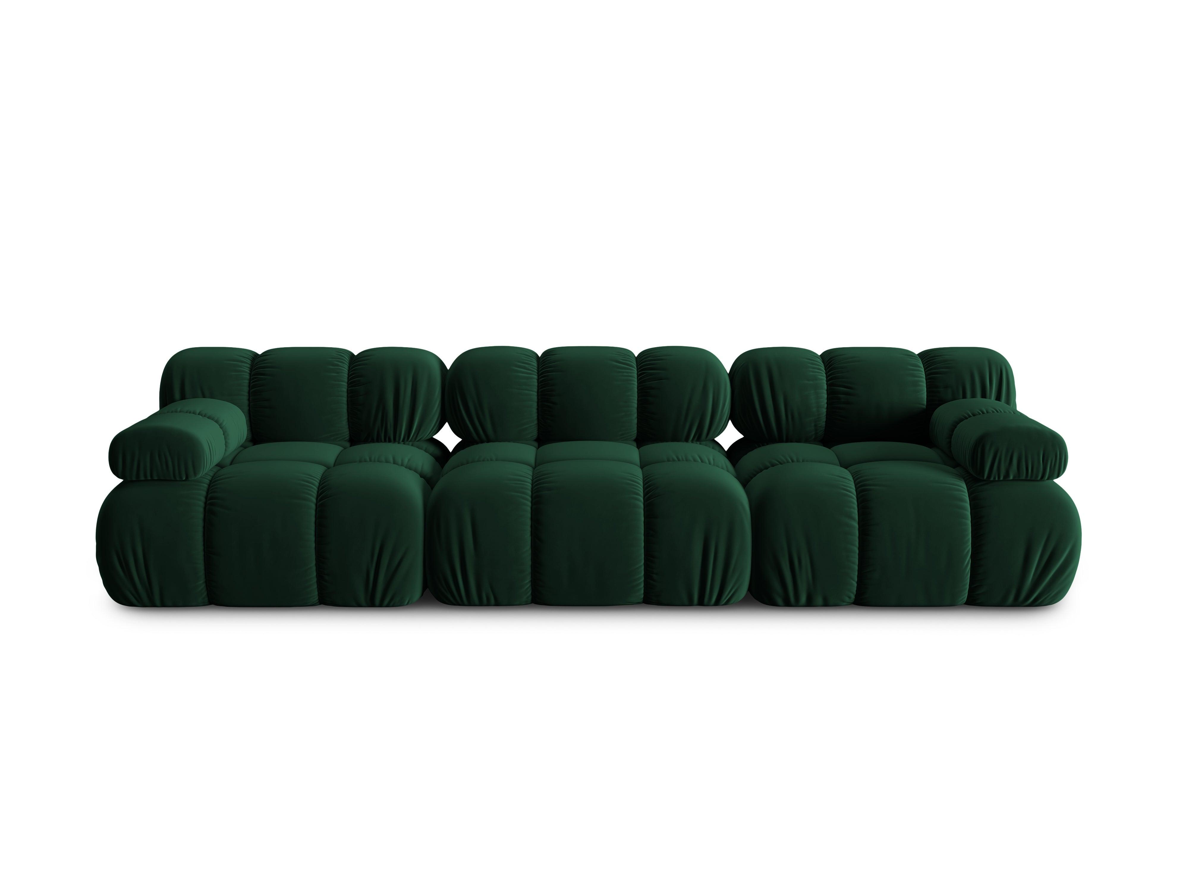 Sofa aksamitna 3-osobowa TROPEA butelkowa zieleń Milo Casa    Eye on Design