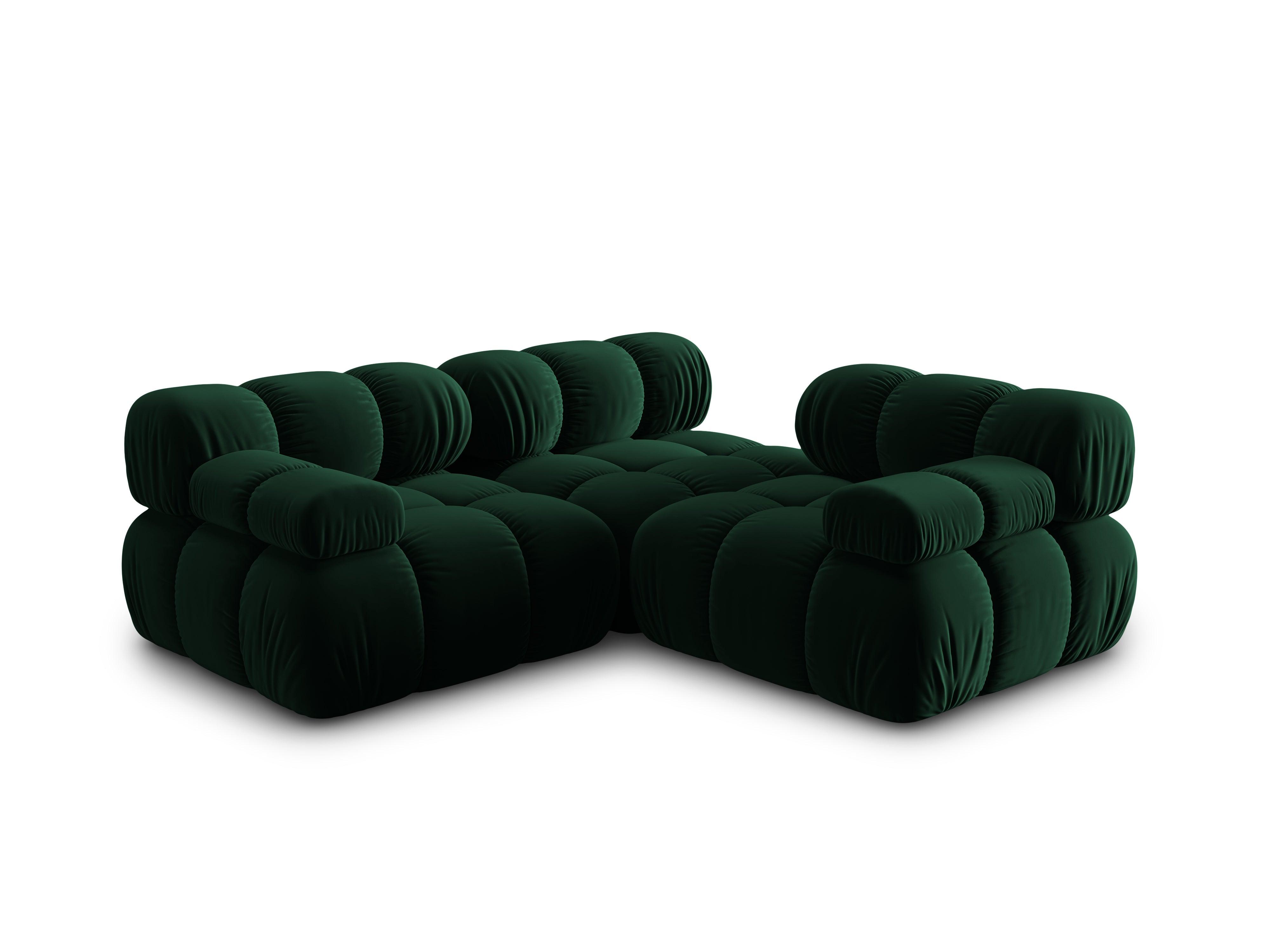 Sofa aksamitna 3-osobowa TROPEA butelkowa zieleń Milo Casa    Eye on Design