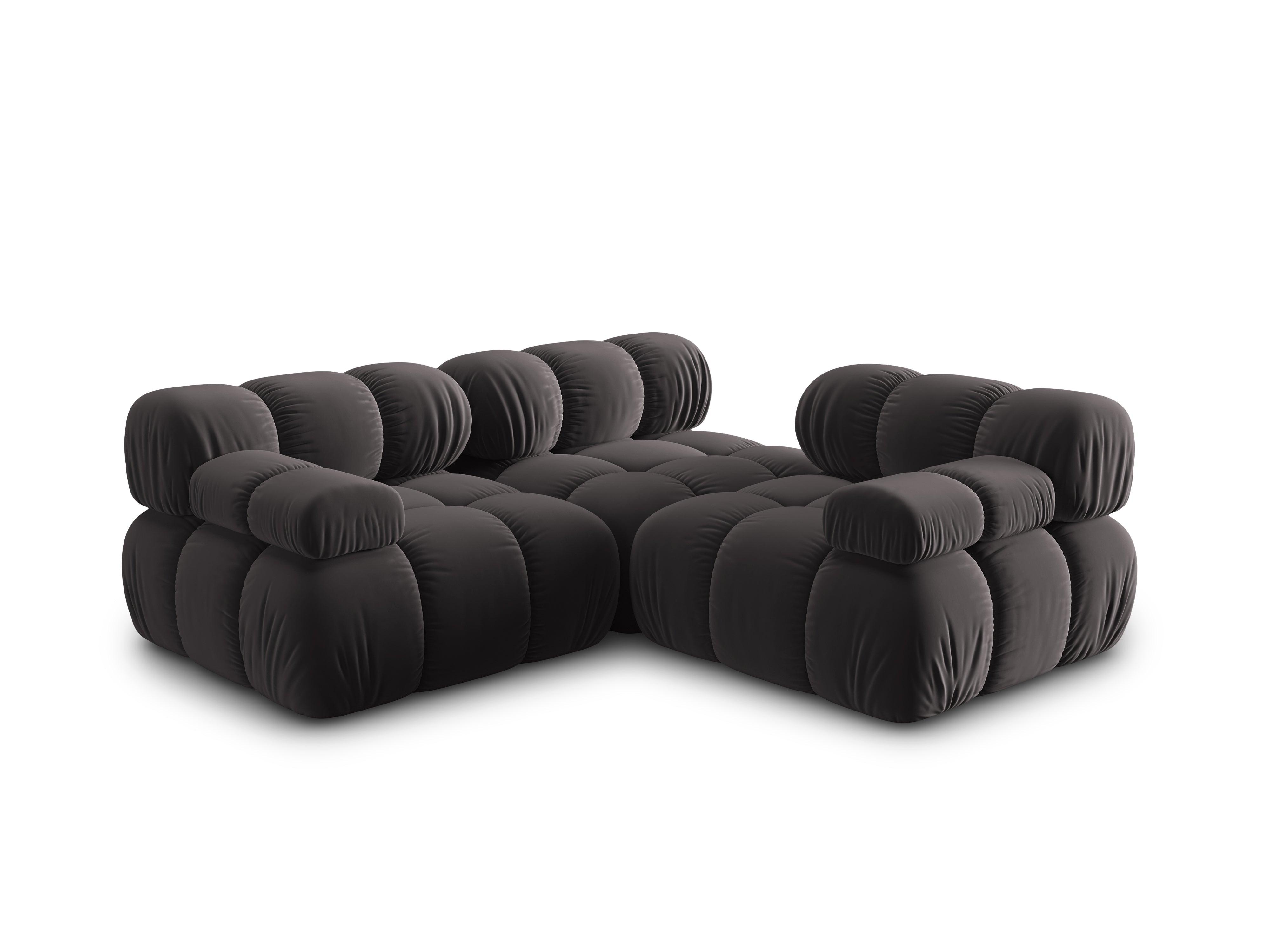 Sofa aksamitna 3-osobowa TROPEA ciemnoszary Milo Casa    Eye on Design