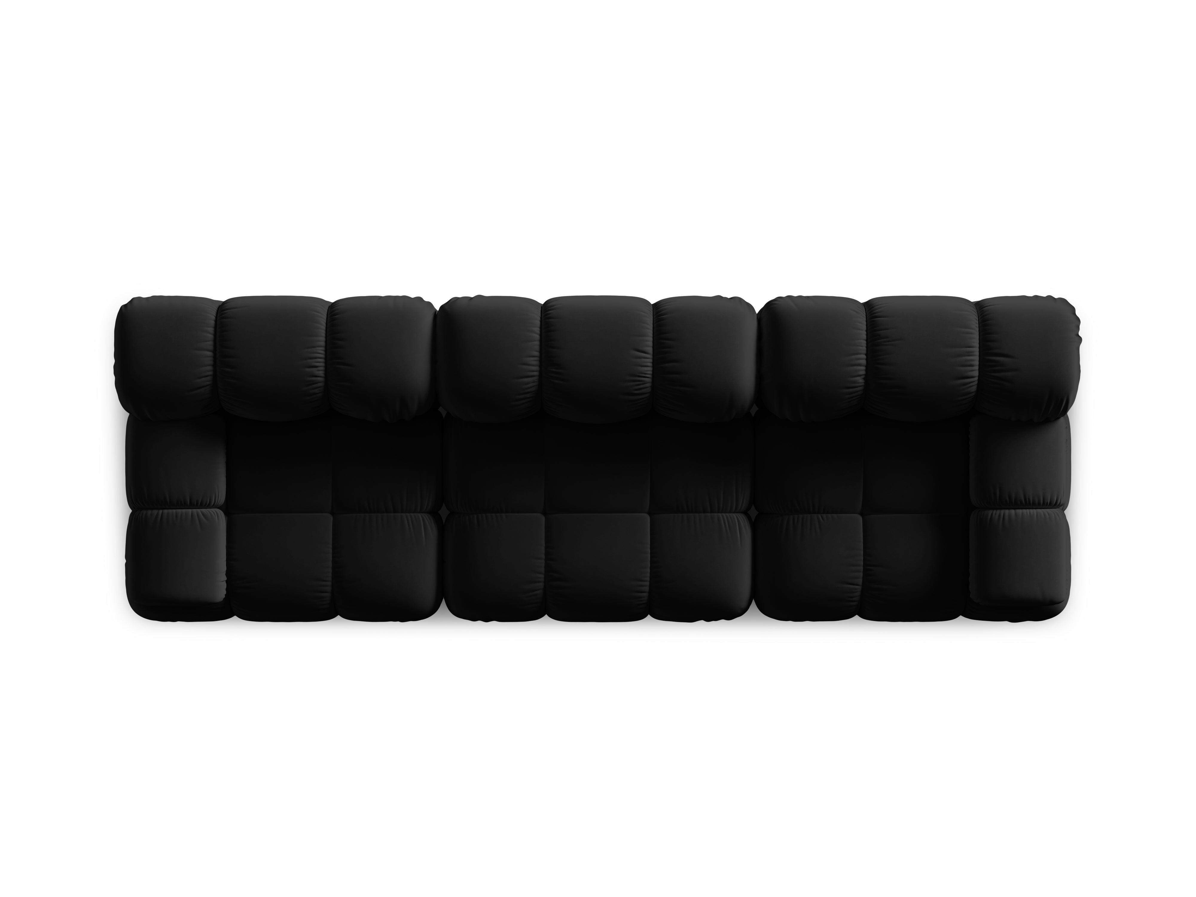 Sofa aksamitna 3-osobowa TROPEA czarny Milo Casa    Eye on Design