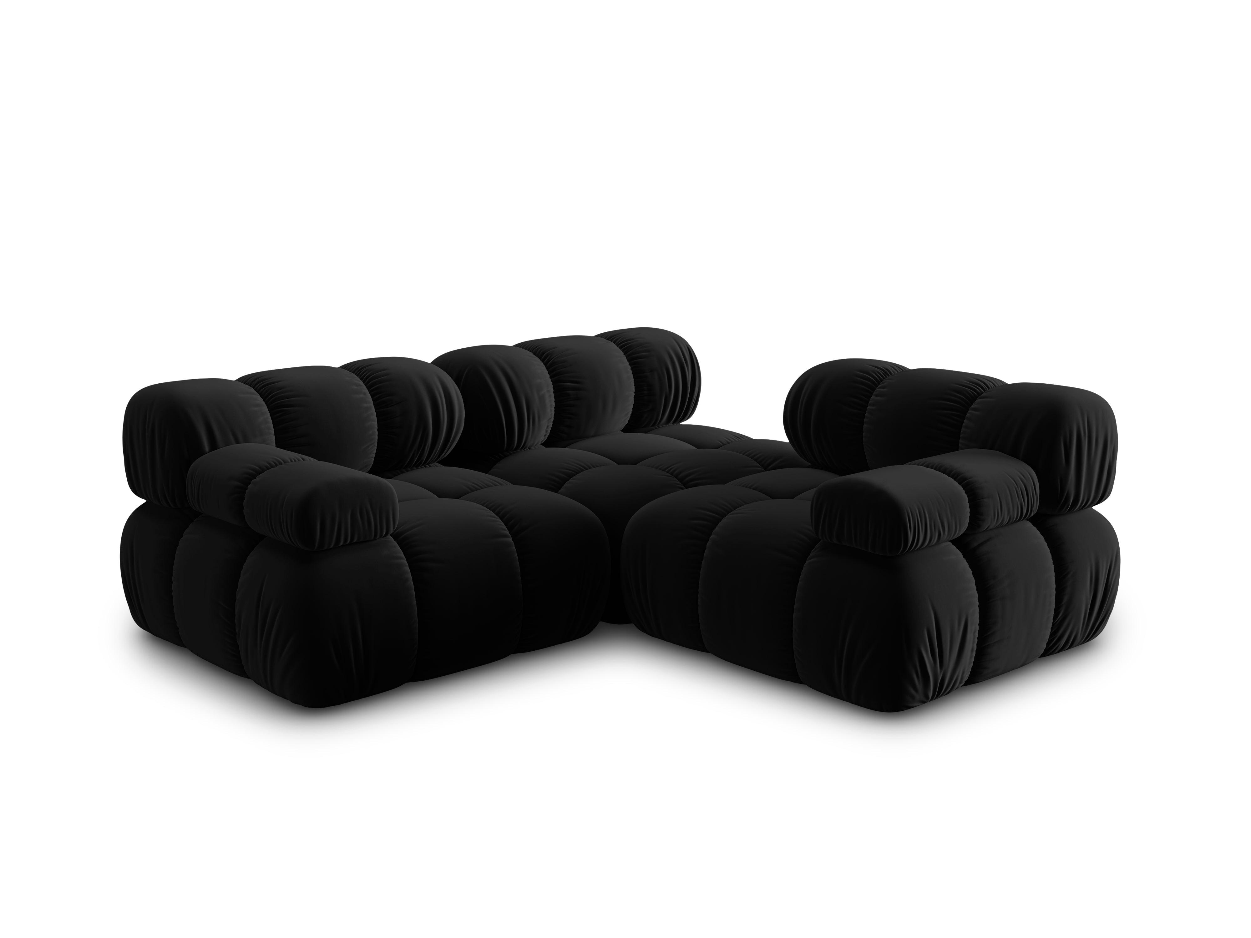 Sofa aksamitna 3-osobowa TROPEA czarny Milo Casa    Eye on Design