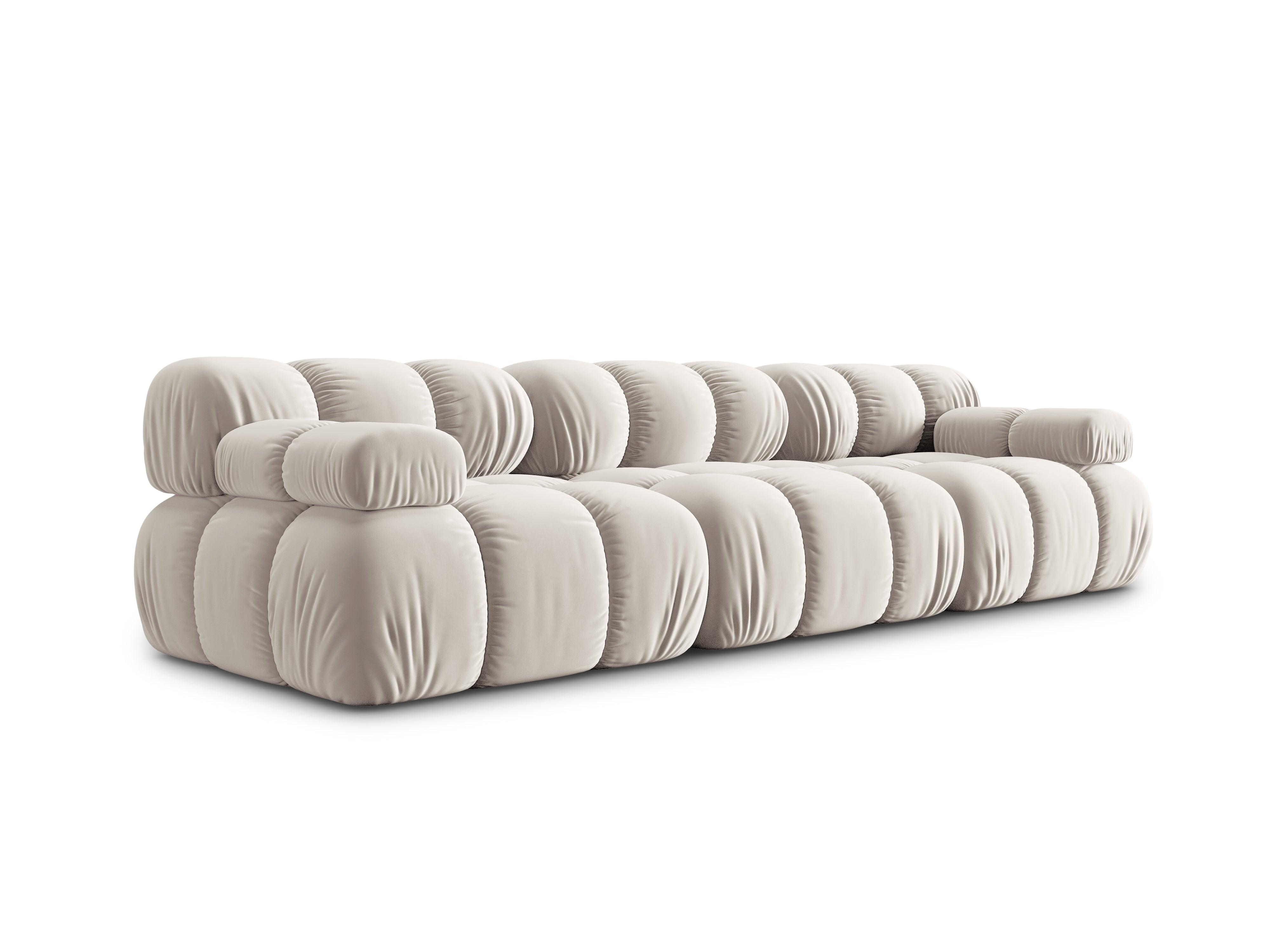 Sofa aksamitna 3-osobowa TROPEA jasnobeżowy Milo Casa    Eye on Design