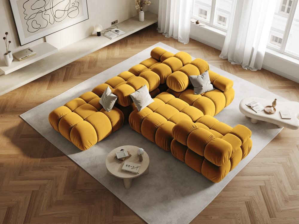 Sofa aksamitna 3-osobowa TROPEA musztardowy Milo Casa    Eye on Design