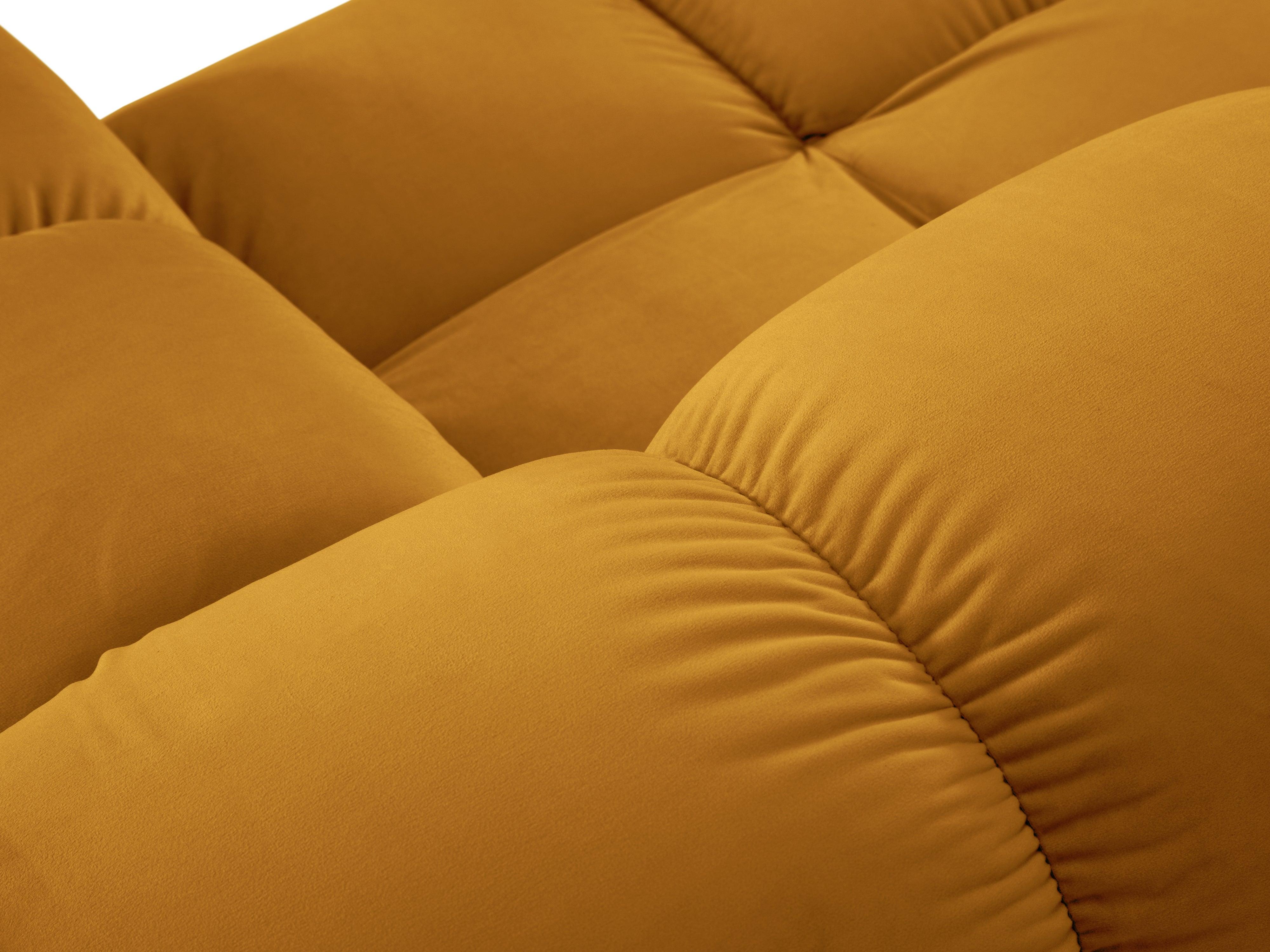 Sofa aksamitna 3-osobowa TROPEA musztardowy Milo Casa    Eye on Design