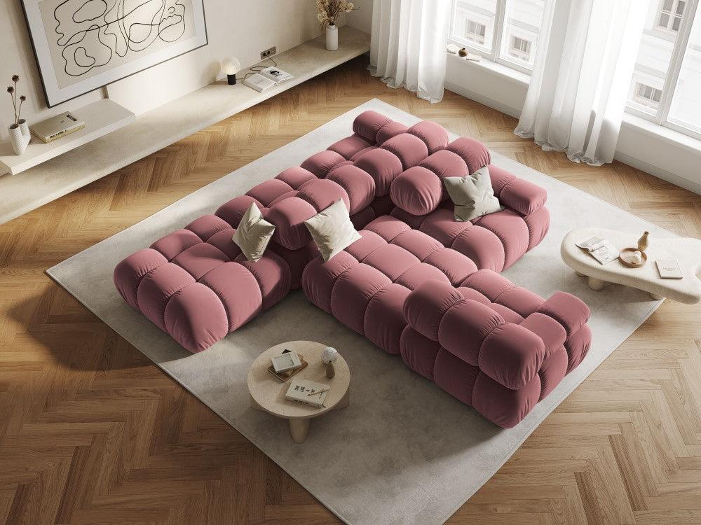 Sofa aksamitna 3-osobowa TROPEA różowy Milo Casa    Eye on Design