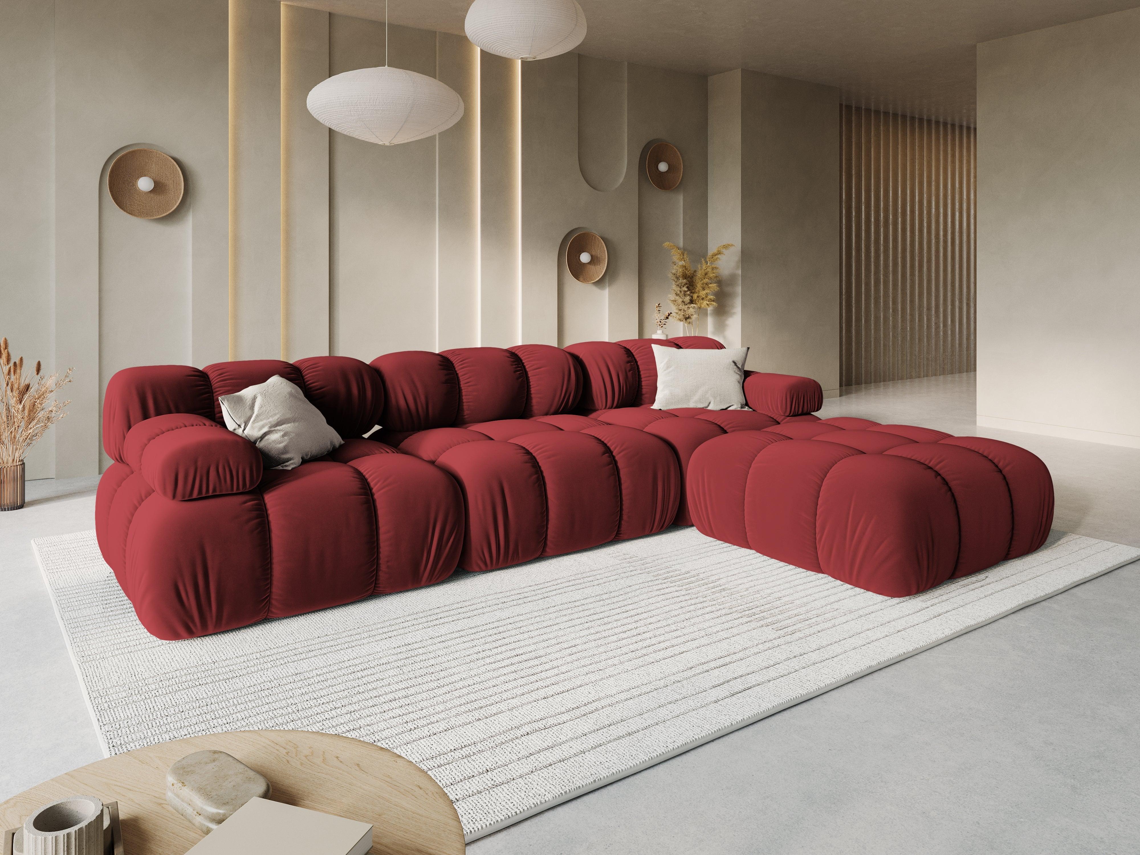 Sofa aksamitna 3-osobowa TROPEA rubinowy Milo Casa    Eye on Design