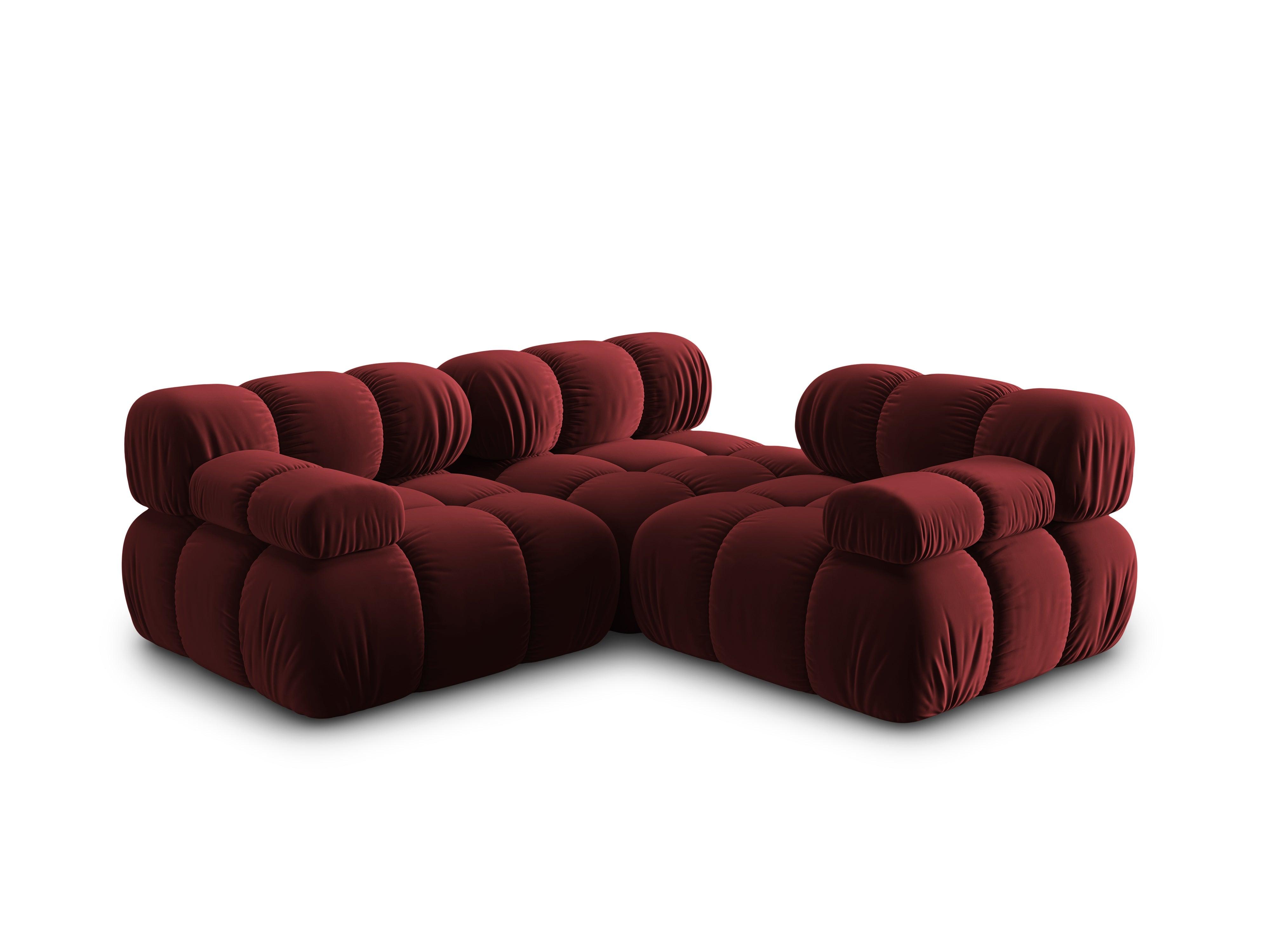 Sofa aksamitna 3-osobowa TROPEA rubinowy Milo Casa    Eye on Design