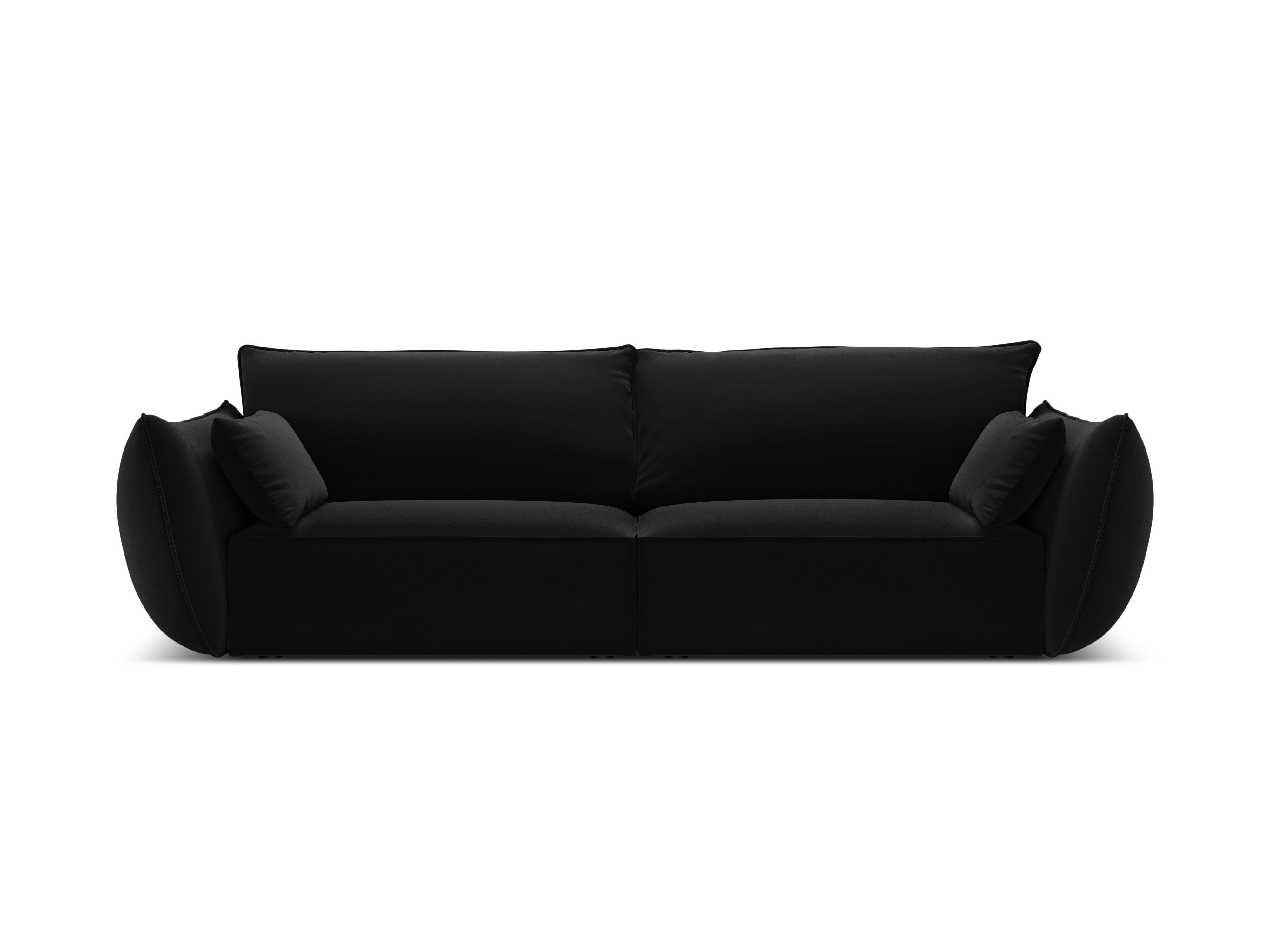 Sofa aksamitna 3-osobowa VANDA czarny Mazzini Sofas    Eye on Design