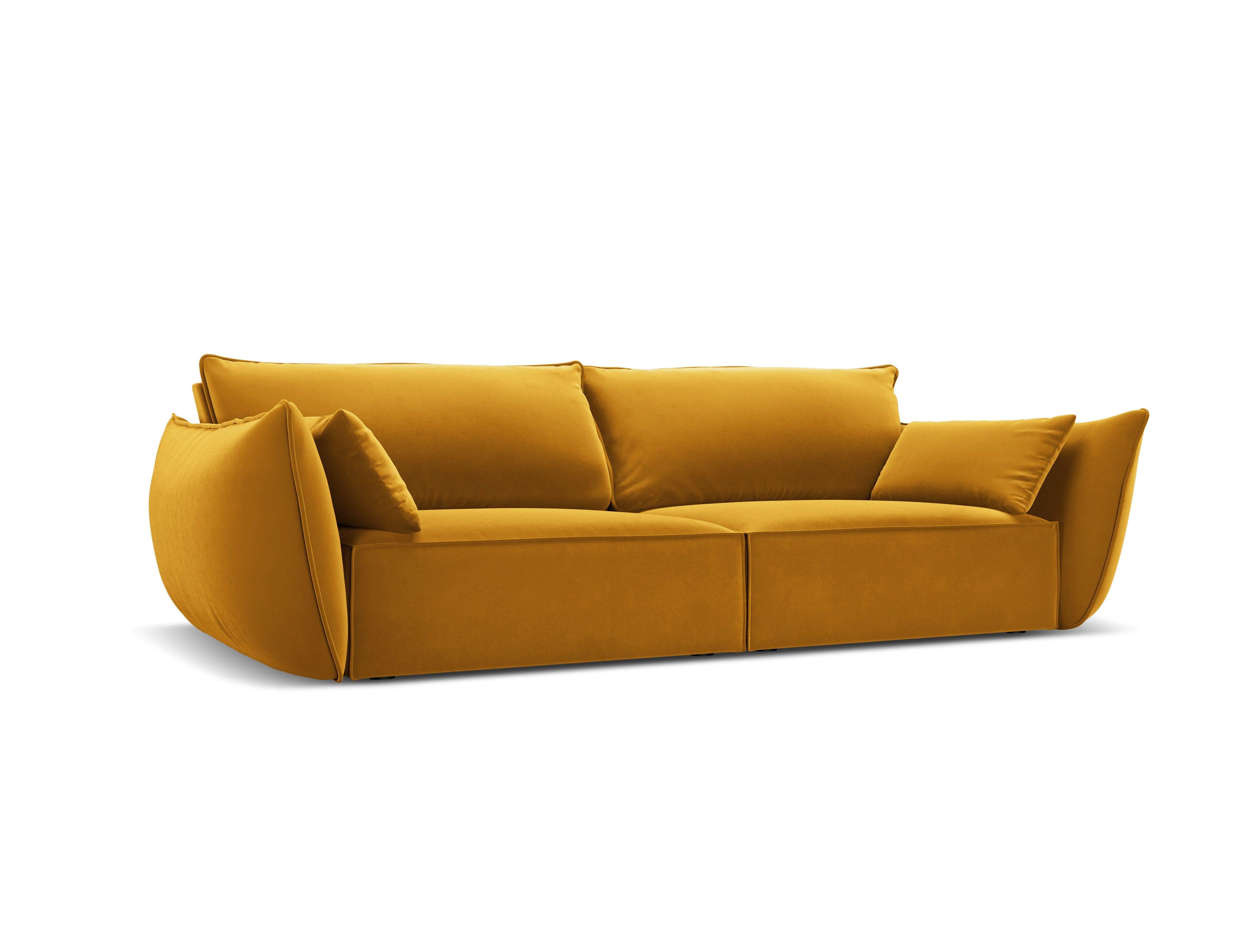 Sofa aksamitna 3-osobowa VANDA musztardowy Mazzini Sofas    Eye on Design