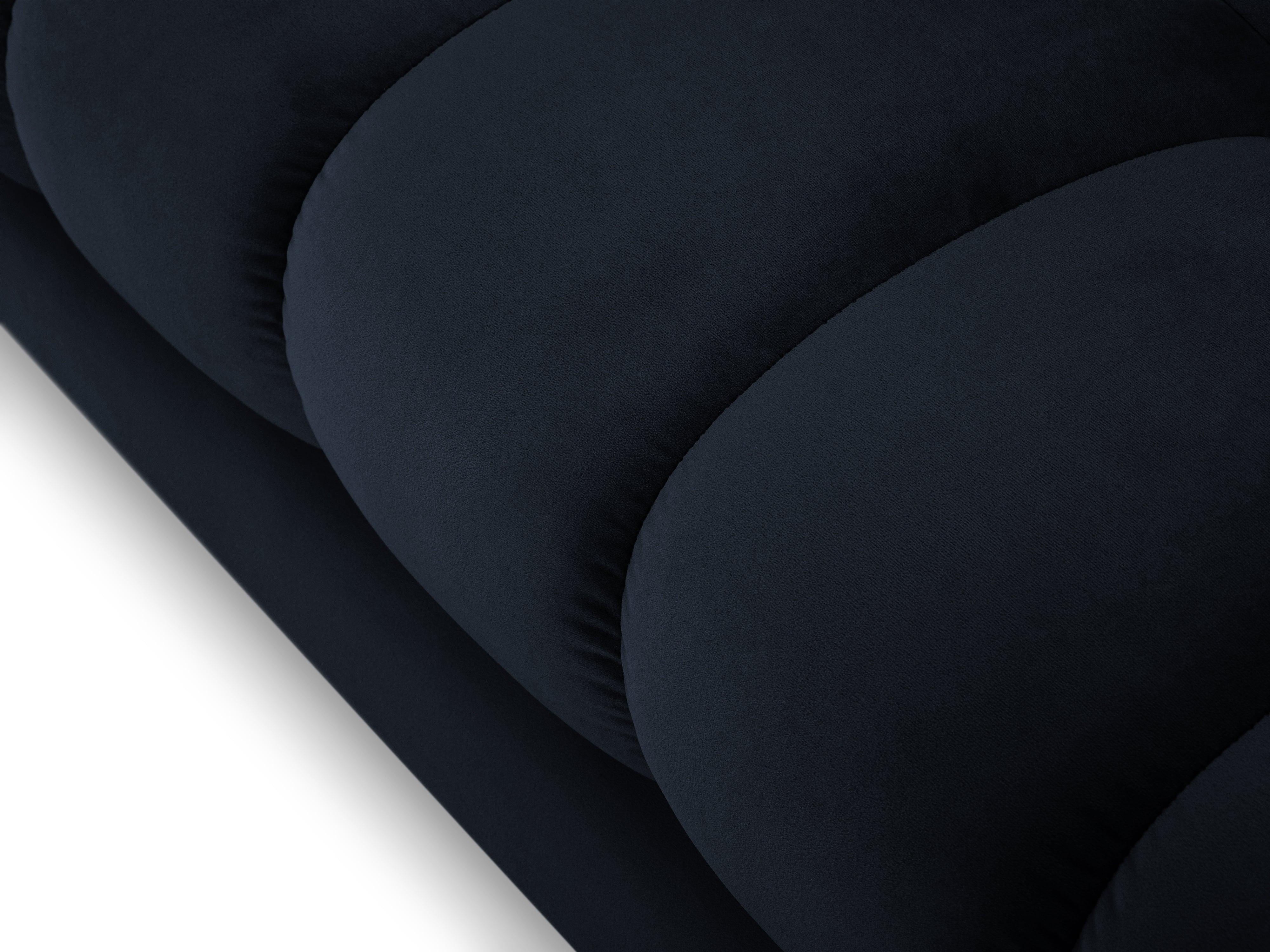 Sofa aksamitna 4-osobowa BALI ciemnoniebieski z czarną podstawą Cosmopolitan Design    Eye on Design