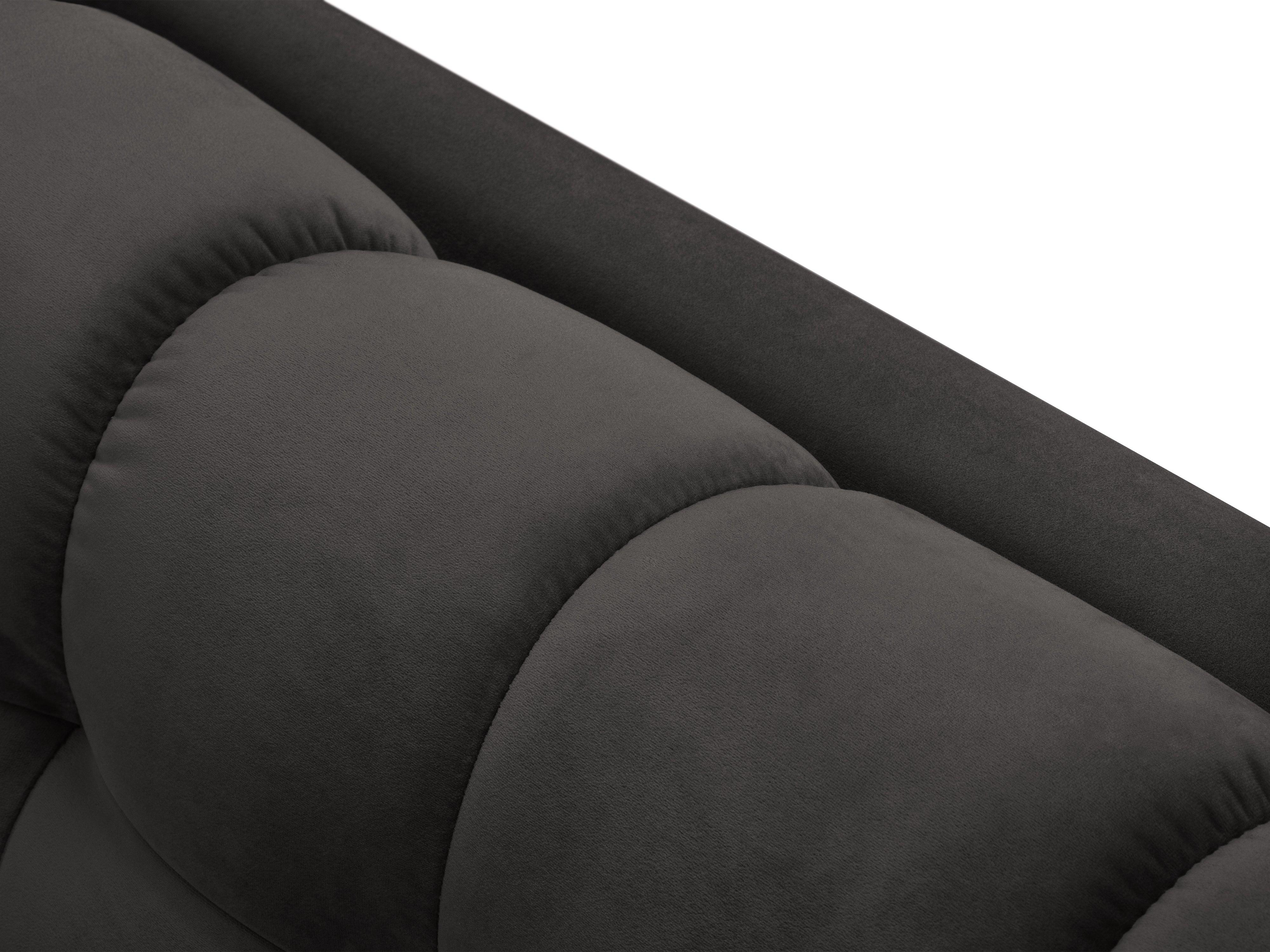 Sofa aksamitna 4-osobowa BALI ciemnoszary z czarną podstawą Cosmopolitan Design    Eye on Design