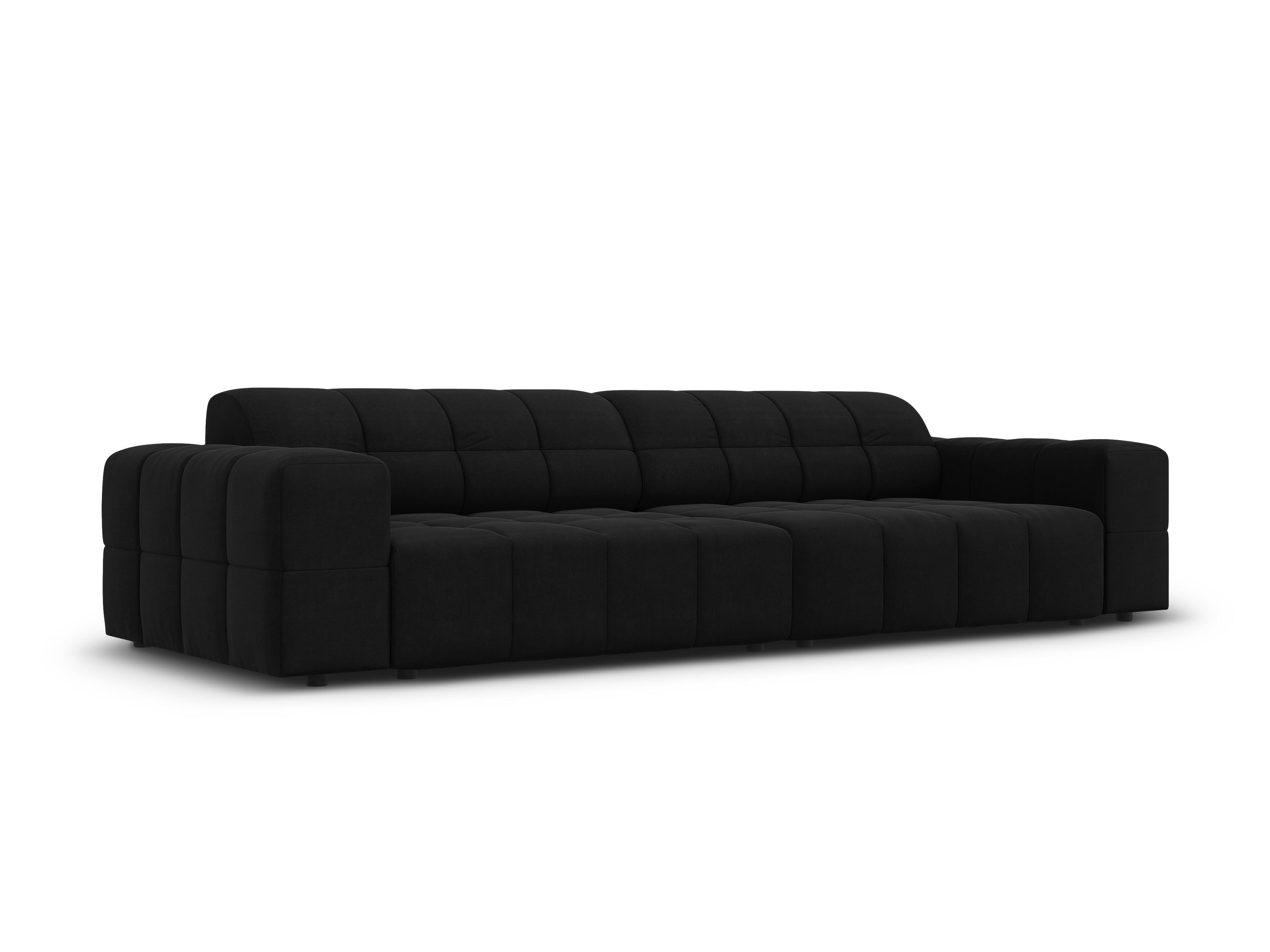 Sofa aksamitna 4-osobowa CHICAGO czarny Cosmopolitan Design    Eye on Design