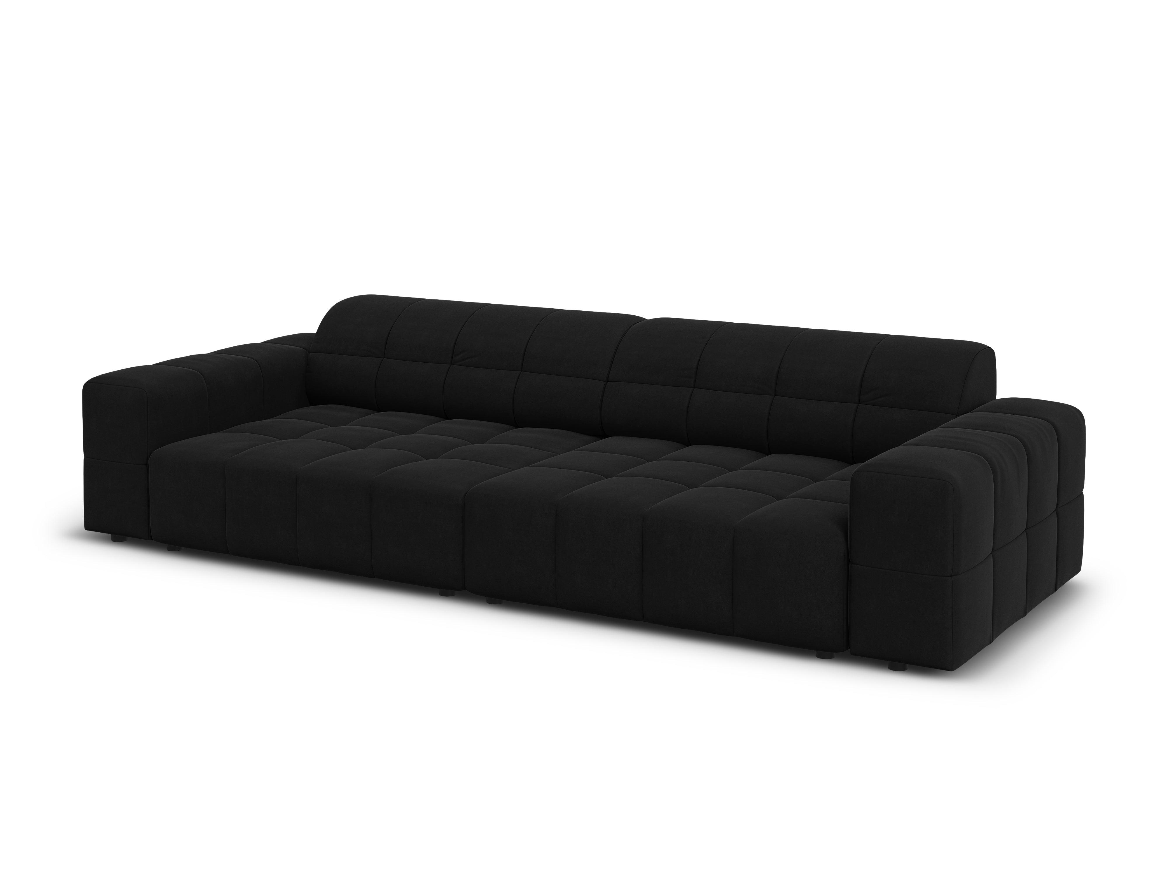 Sofa aksamitna 4-osobowa CHICAGO czarny Cosmopolitan Design    Eye on Design