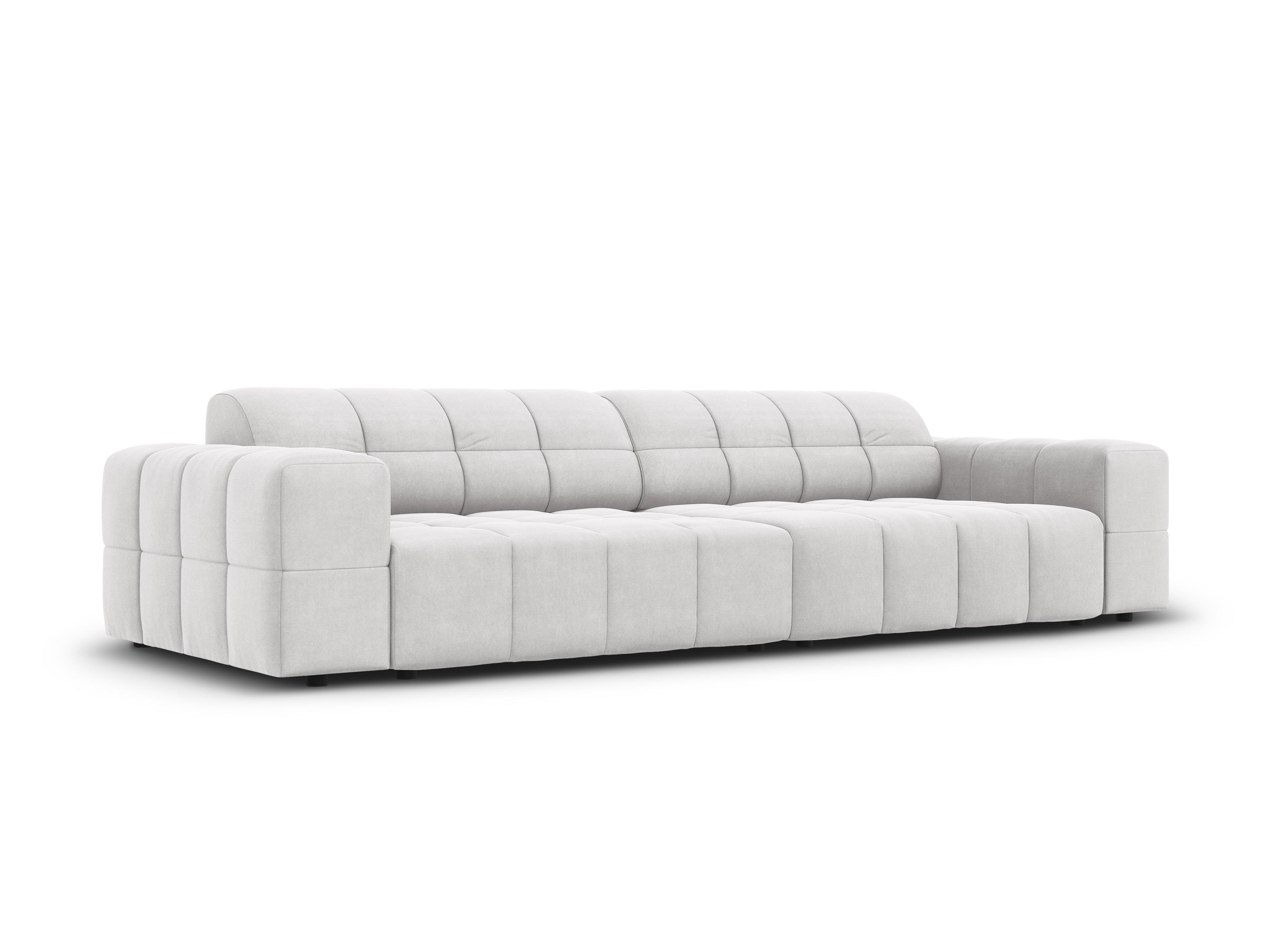 Sofa aksamitna 4-osobowa CHICAGO jasnoszary Cosmopolitan Design    Eye on Design