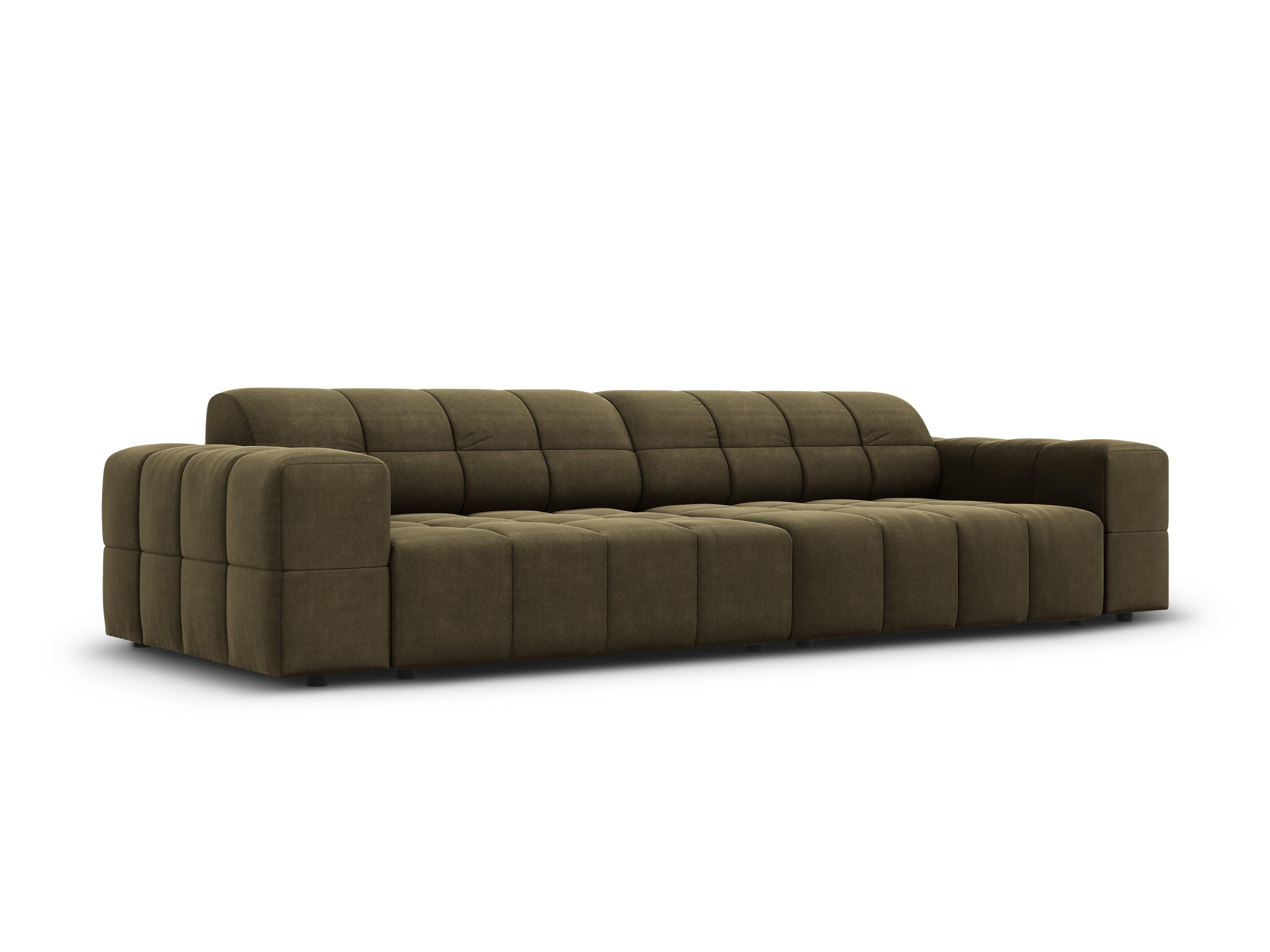 Sofa aksamitna 4-osobowa CHICAGO oliwkowy Cosmopolitan Design    Eye on Design