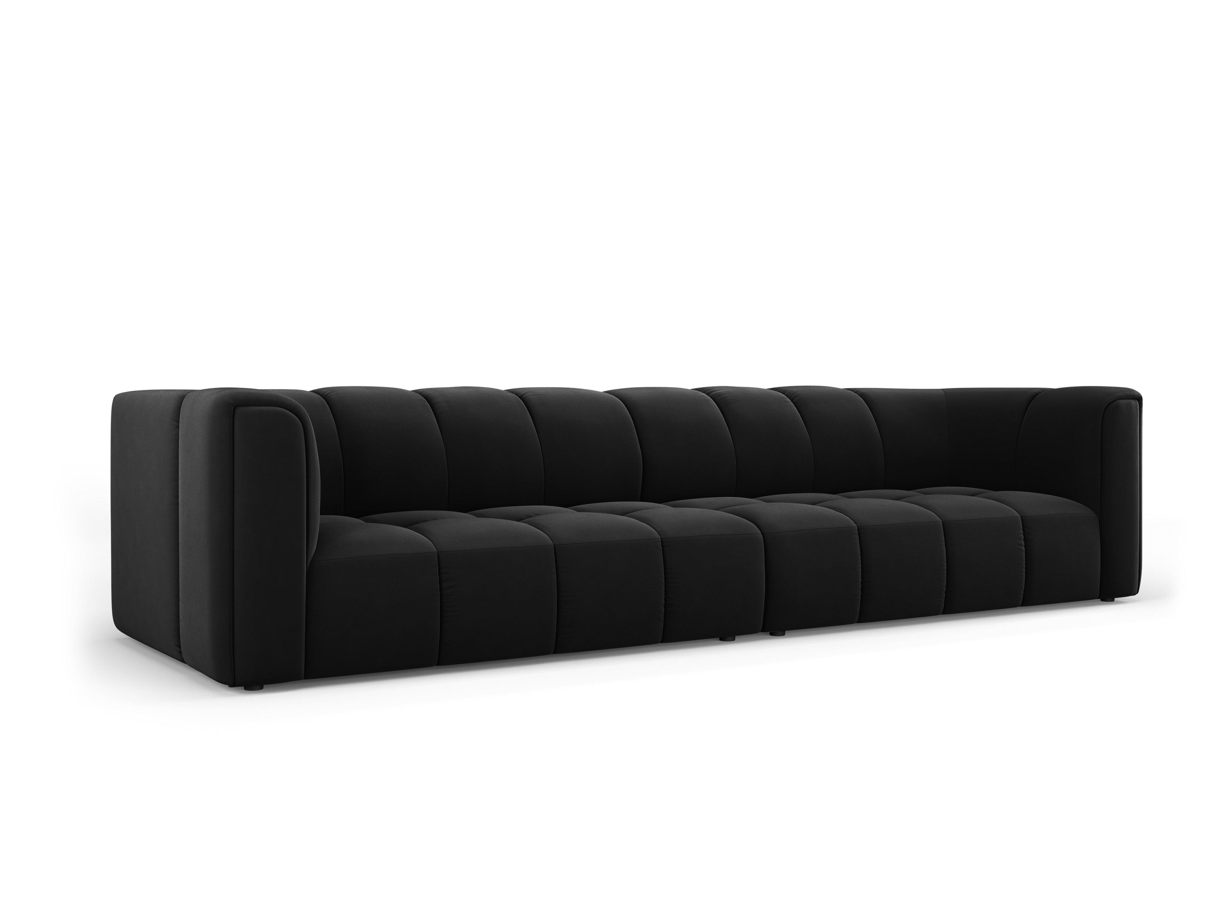 Sofa aksamitna 4-osobowa FRANCESCA czarny Milo Casa    Eye on Design