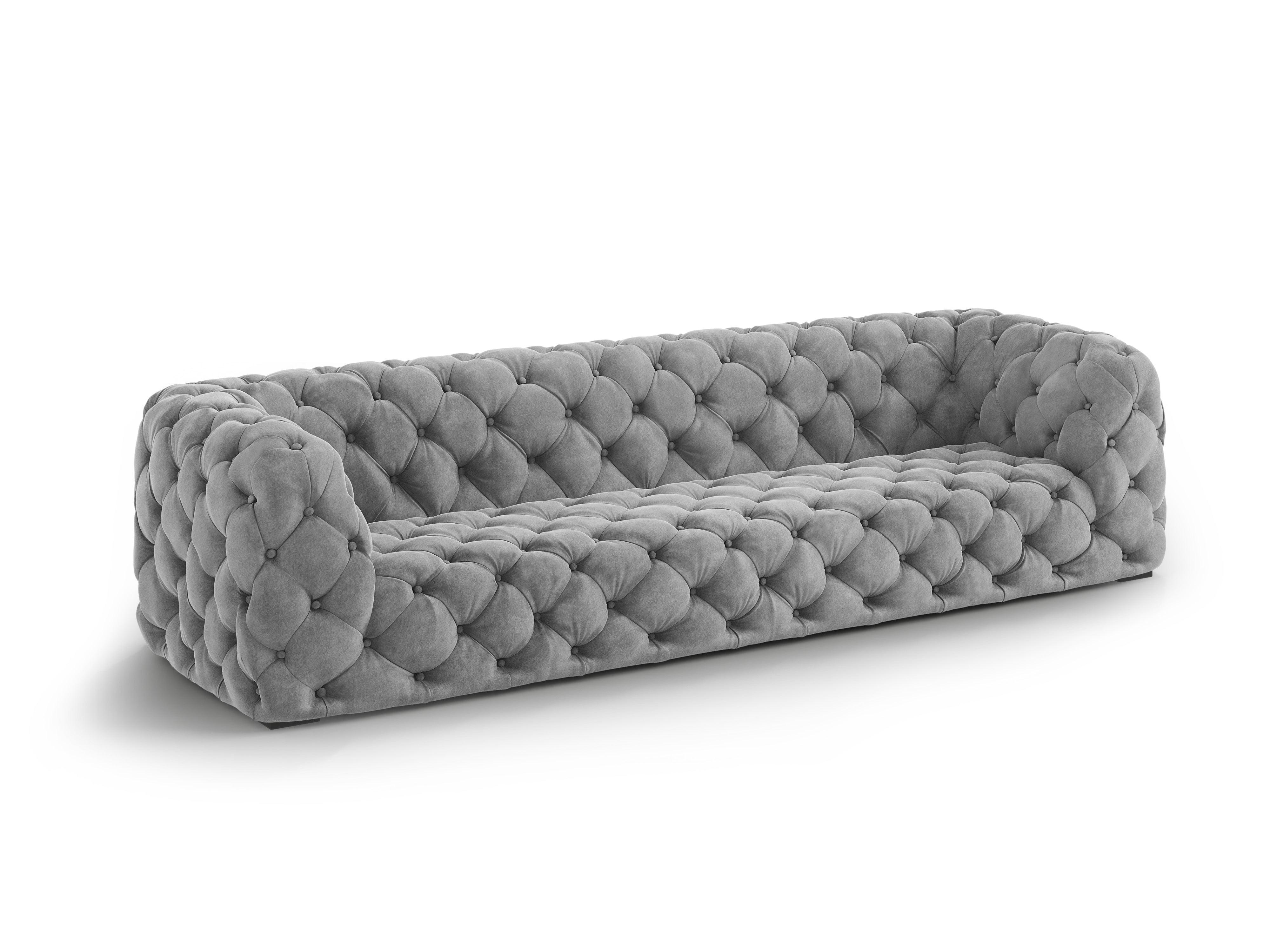 Sofa aksamitna 4-osobowa LOGE szary Windsor & Co    Eye on Design