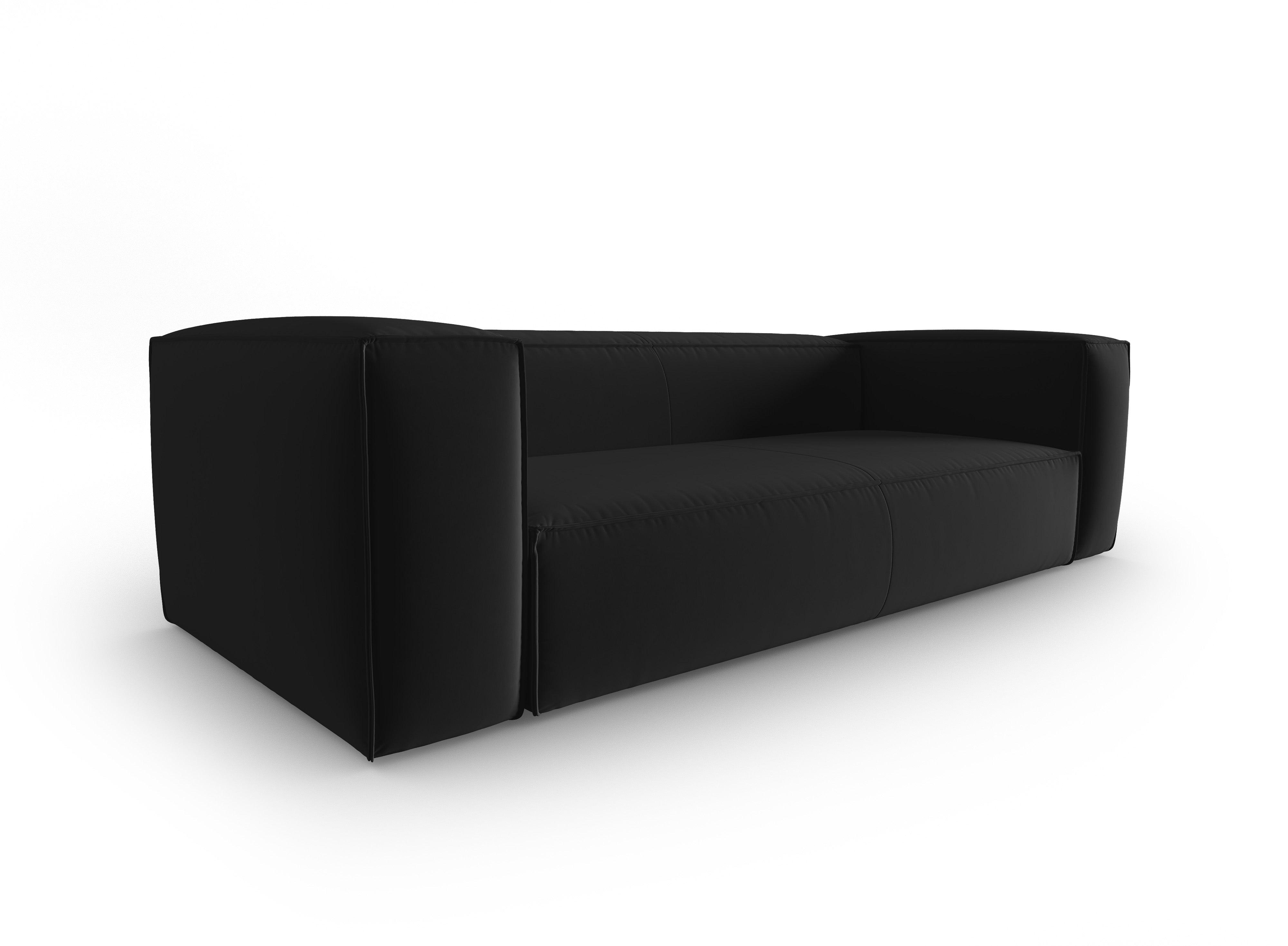 Sofa aksamitna 4-osobowa MACKAY czarny Cosmopolitan Design    Eye on Design