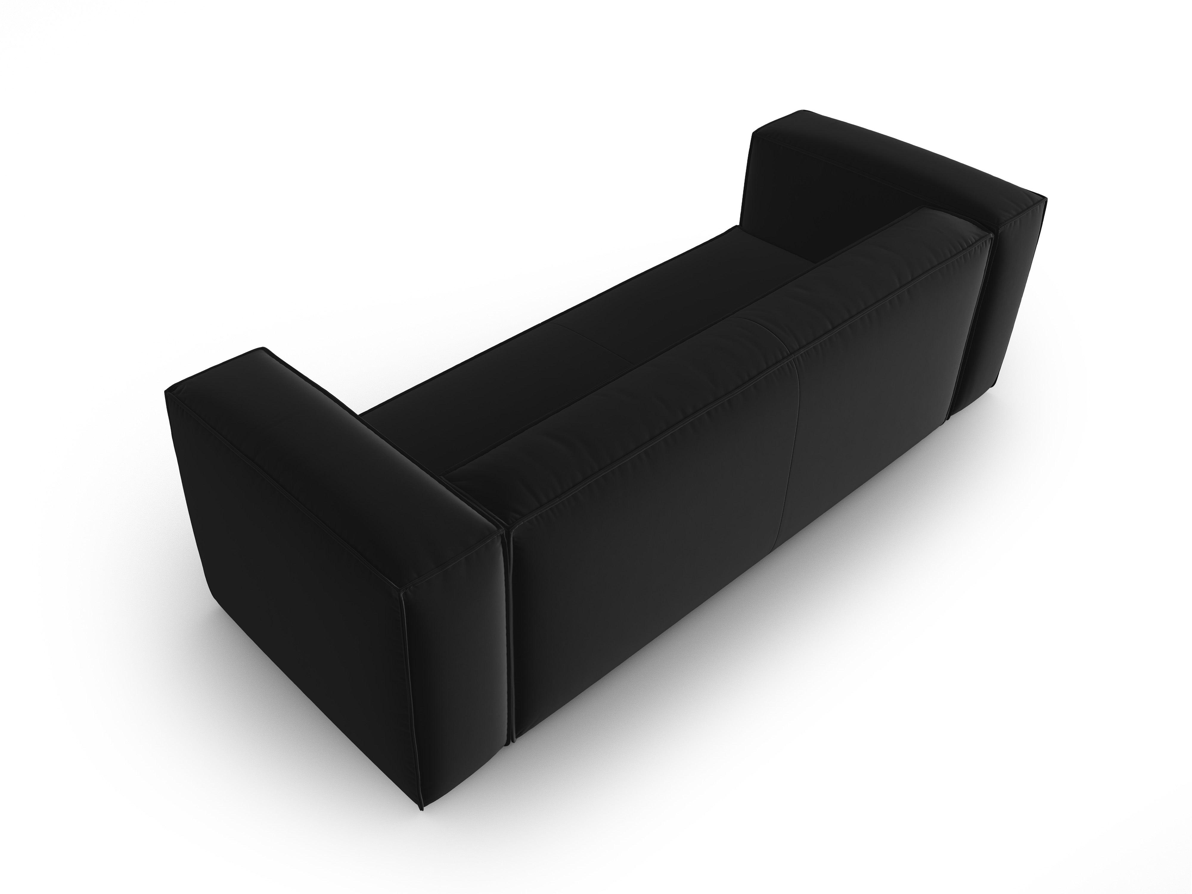 Sofa aksamitna 4-osobowa MACKAY czarny Cosmopolitan Design    Eye on Design