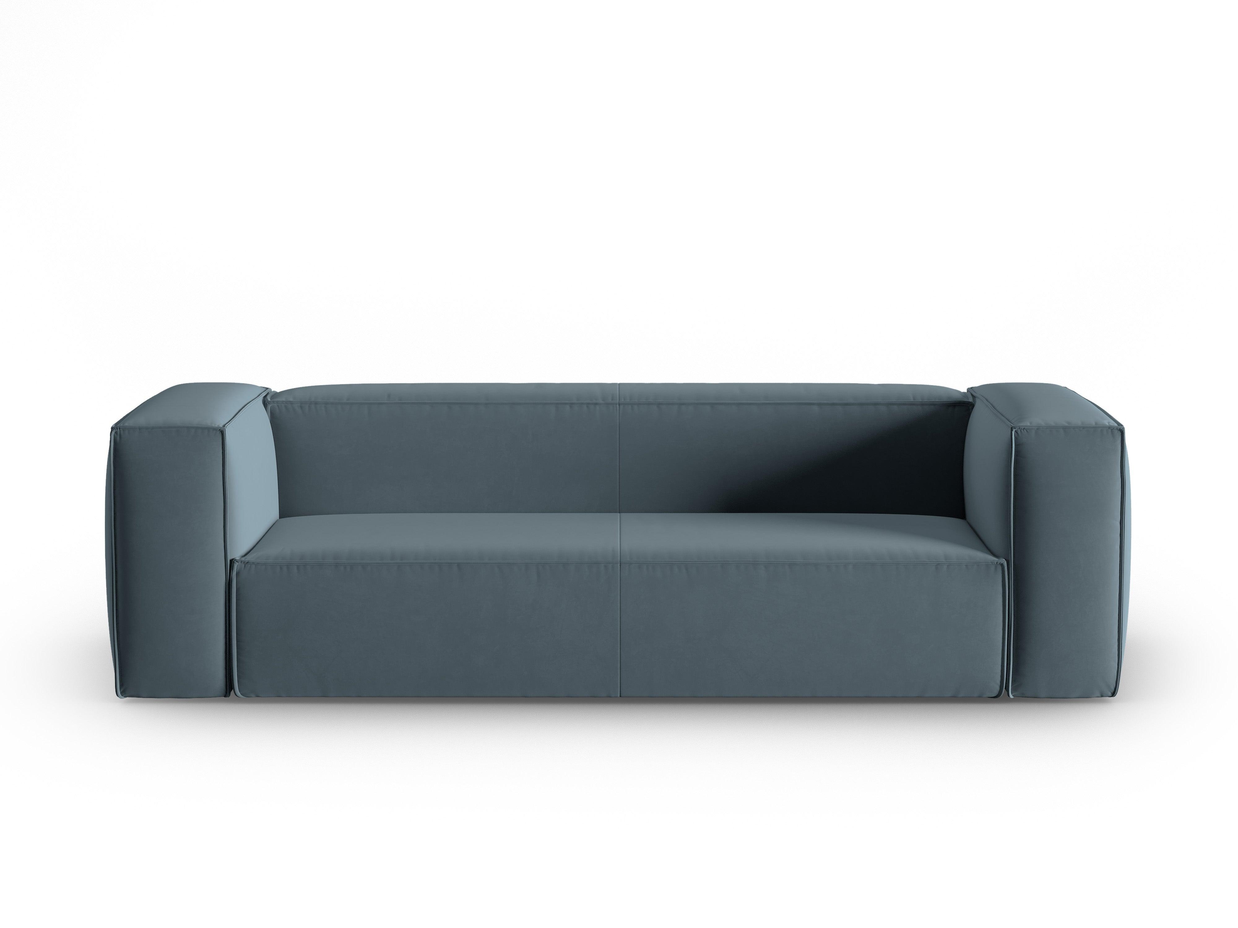 Sofa aksamitna 4-osobowa MACKAY niebieski Cosmopolitan Design    Eye on Design