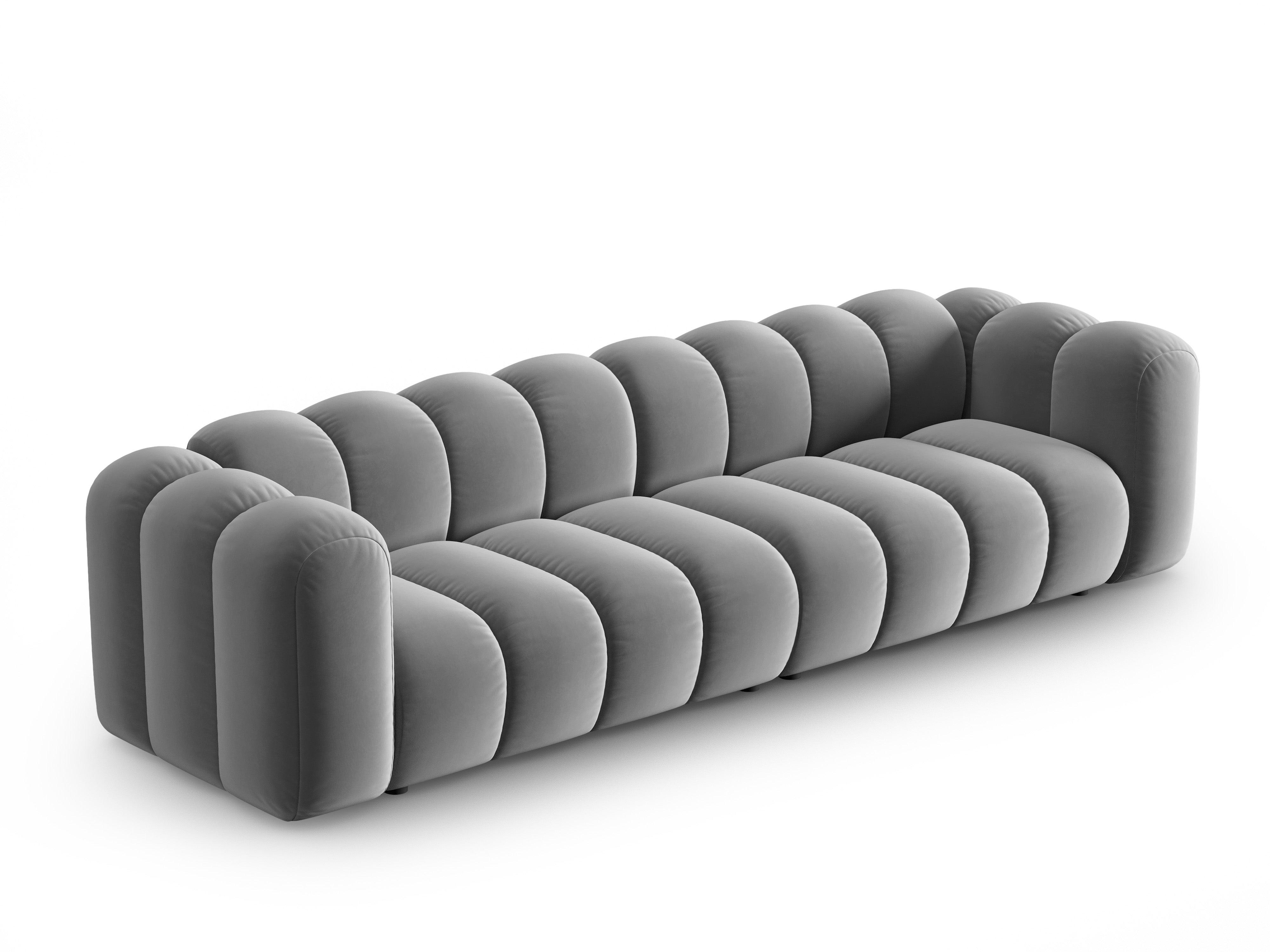 Sofa aksamitna 4-osobowa SKYLER szary Interieurs 86    Eye on Design