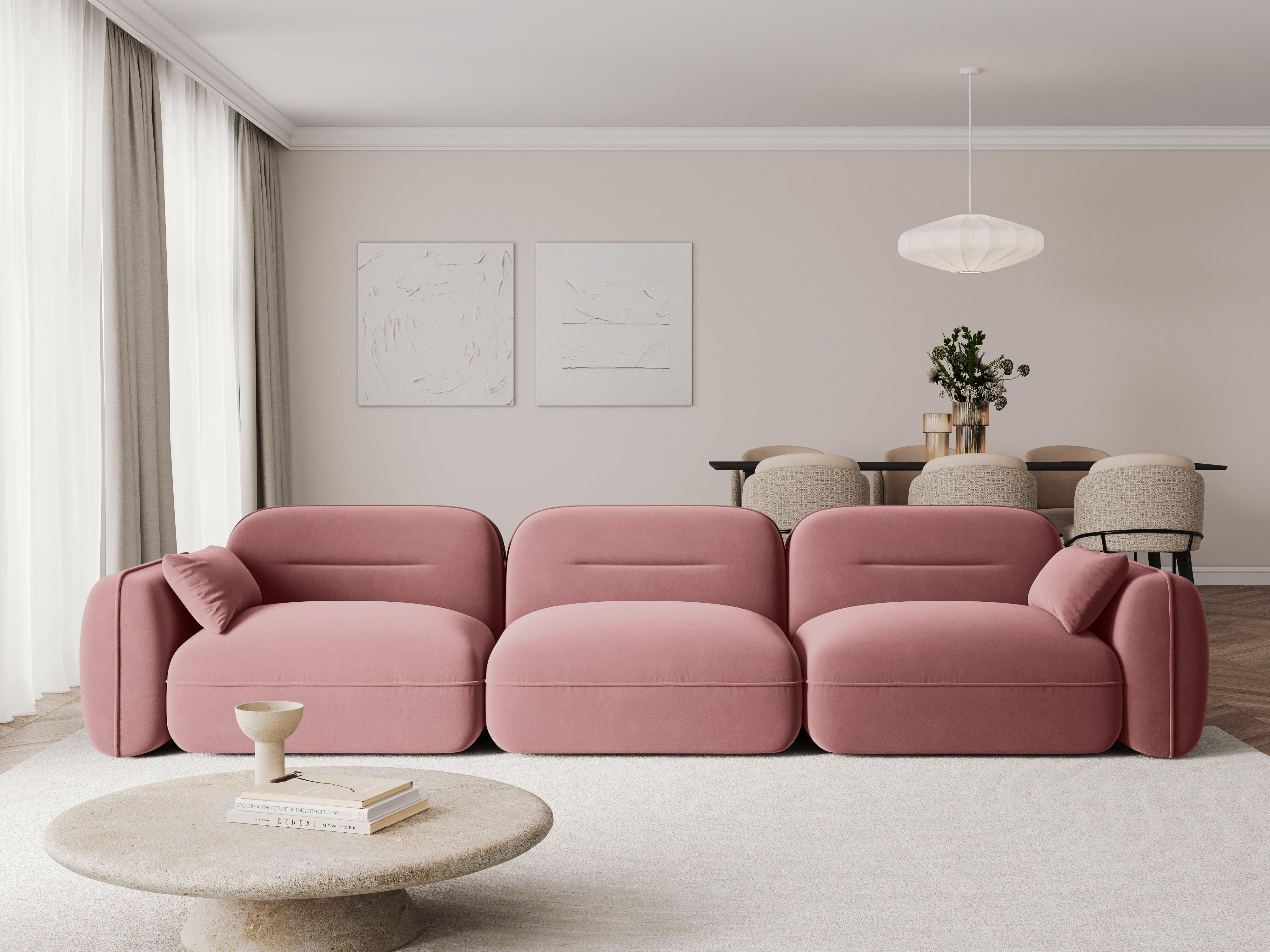 Sofa modułowa aksamitna 4-osobowa SYDNEY łososiowy Cosmopolitan Design    Eye on Design