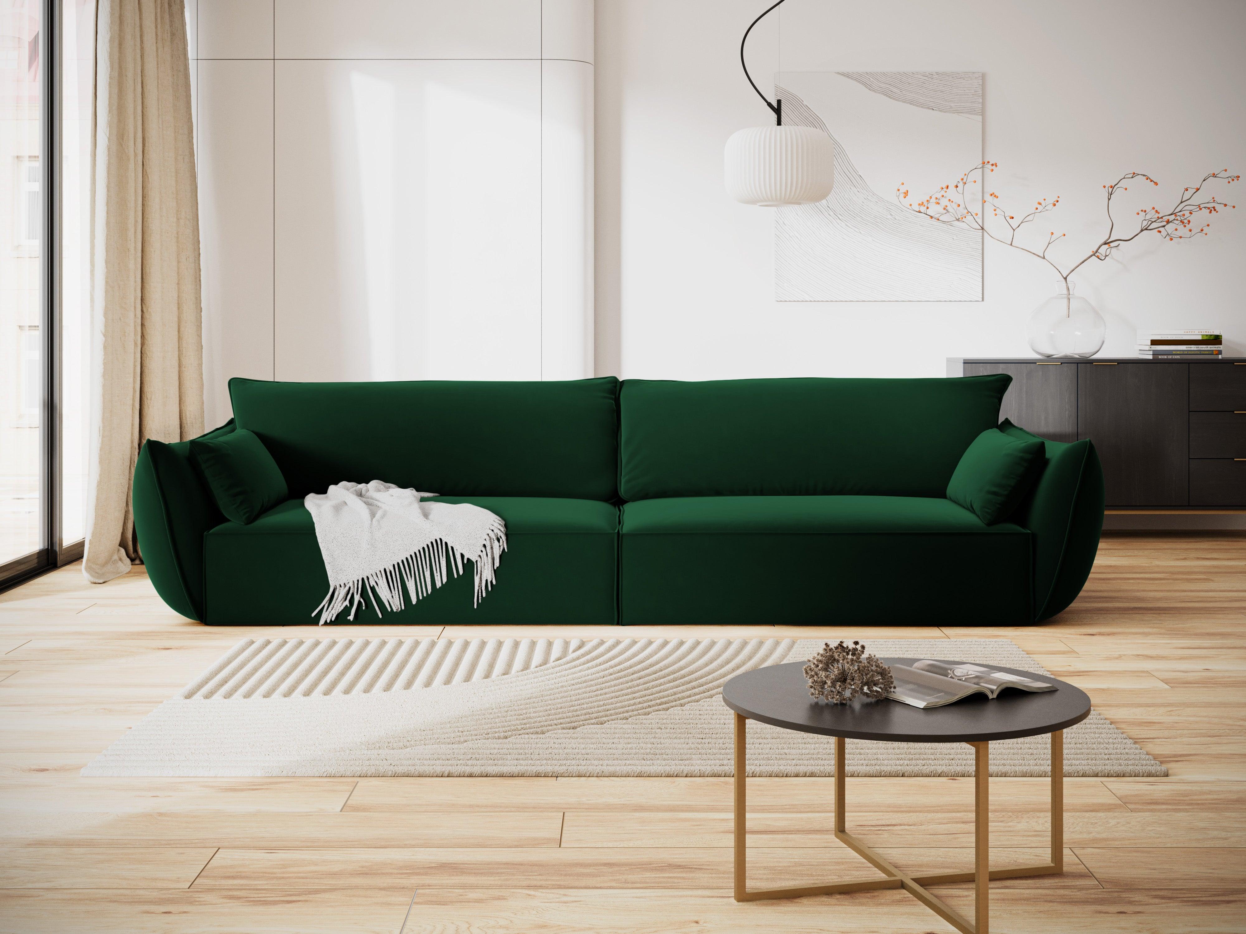 Sofa aksamitna 4-osobowa VANDA butelkowa zieleń Mazzini Sofas    Eye on Design