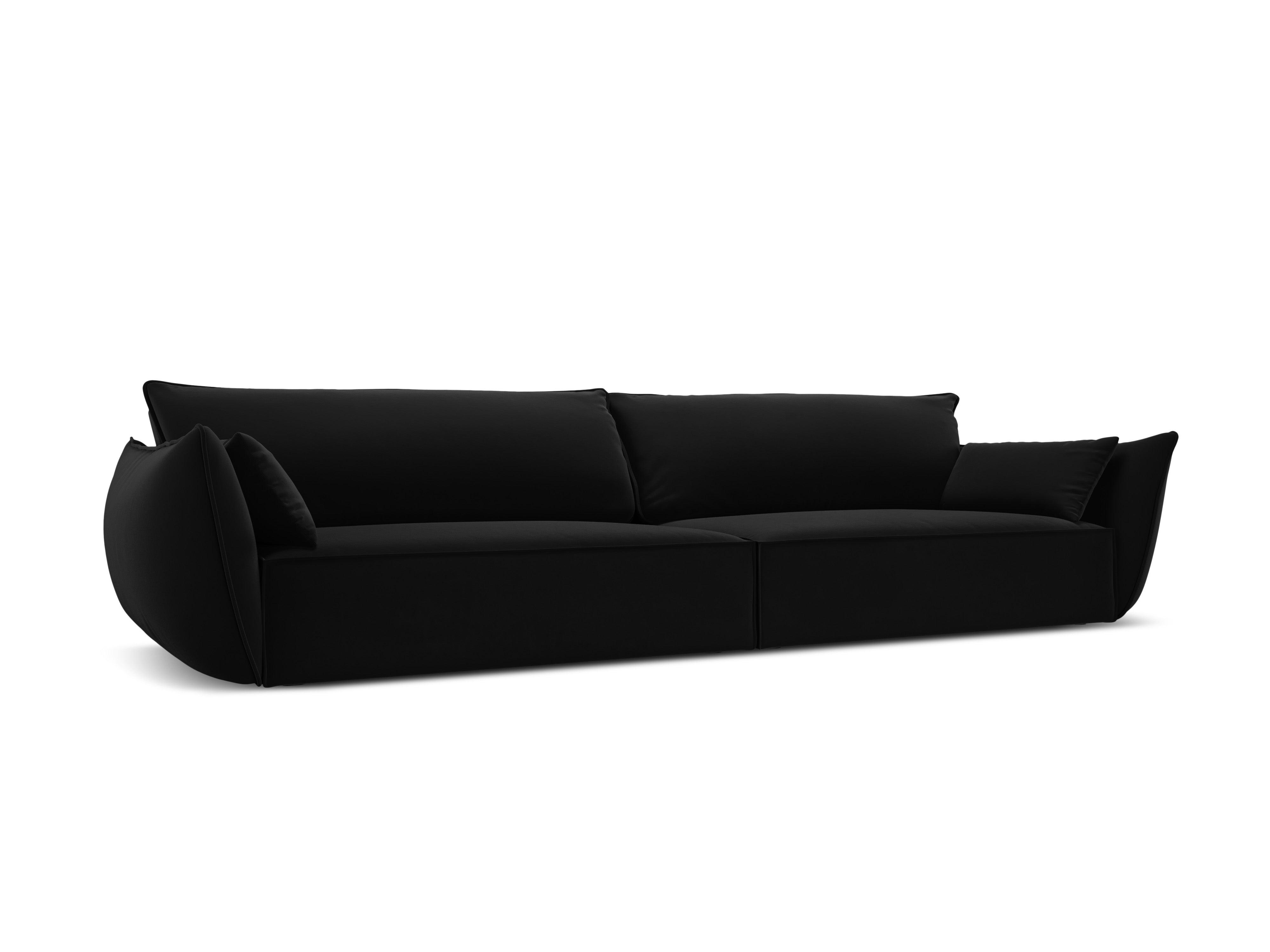 Sofa aksamitna 4-osobowa VANDA czarny Mazzini Sofas    Eye on Design