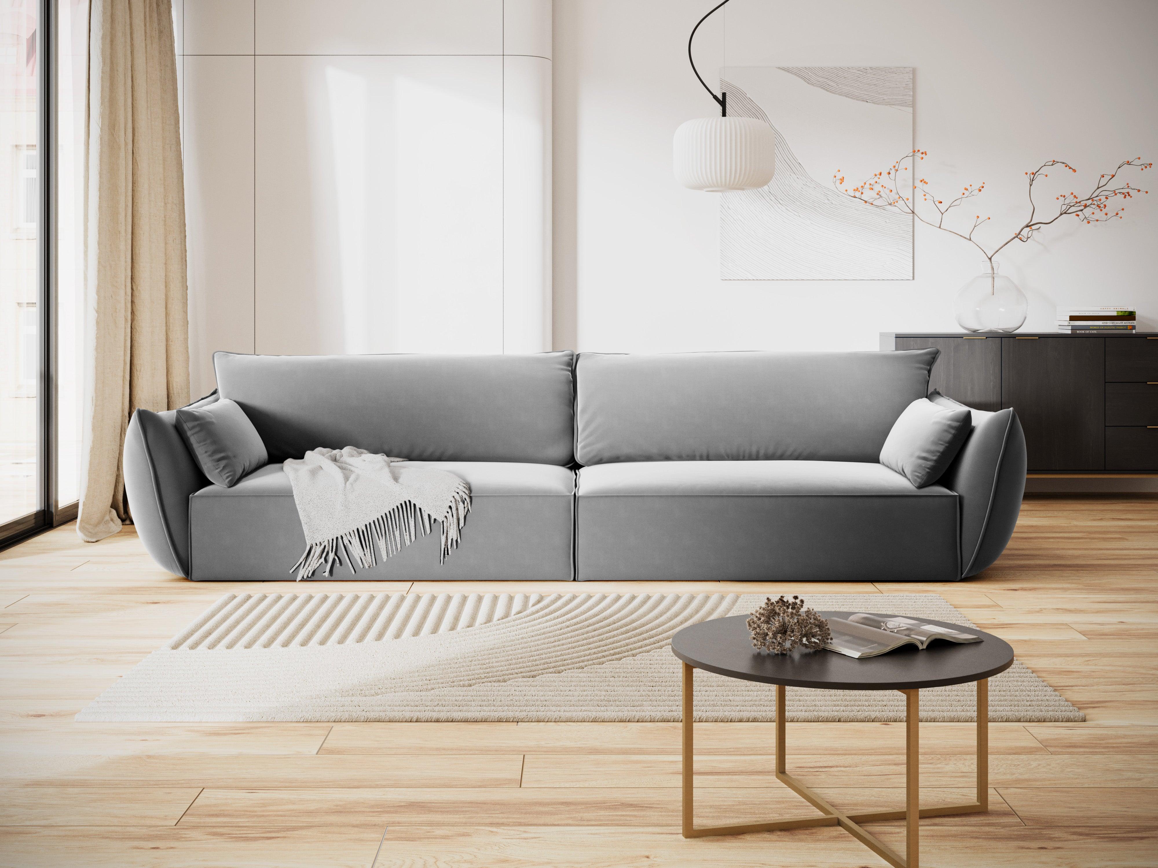 Sofa aksamitna 4-osobowa VANDA szary Mazzini Sofas    Eye on Design