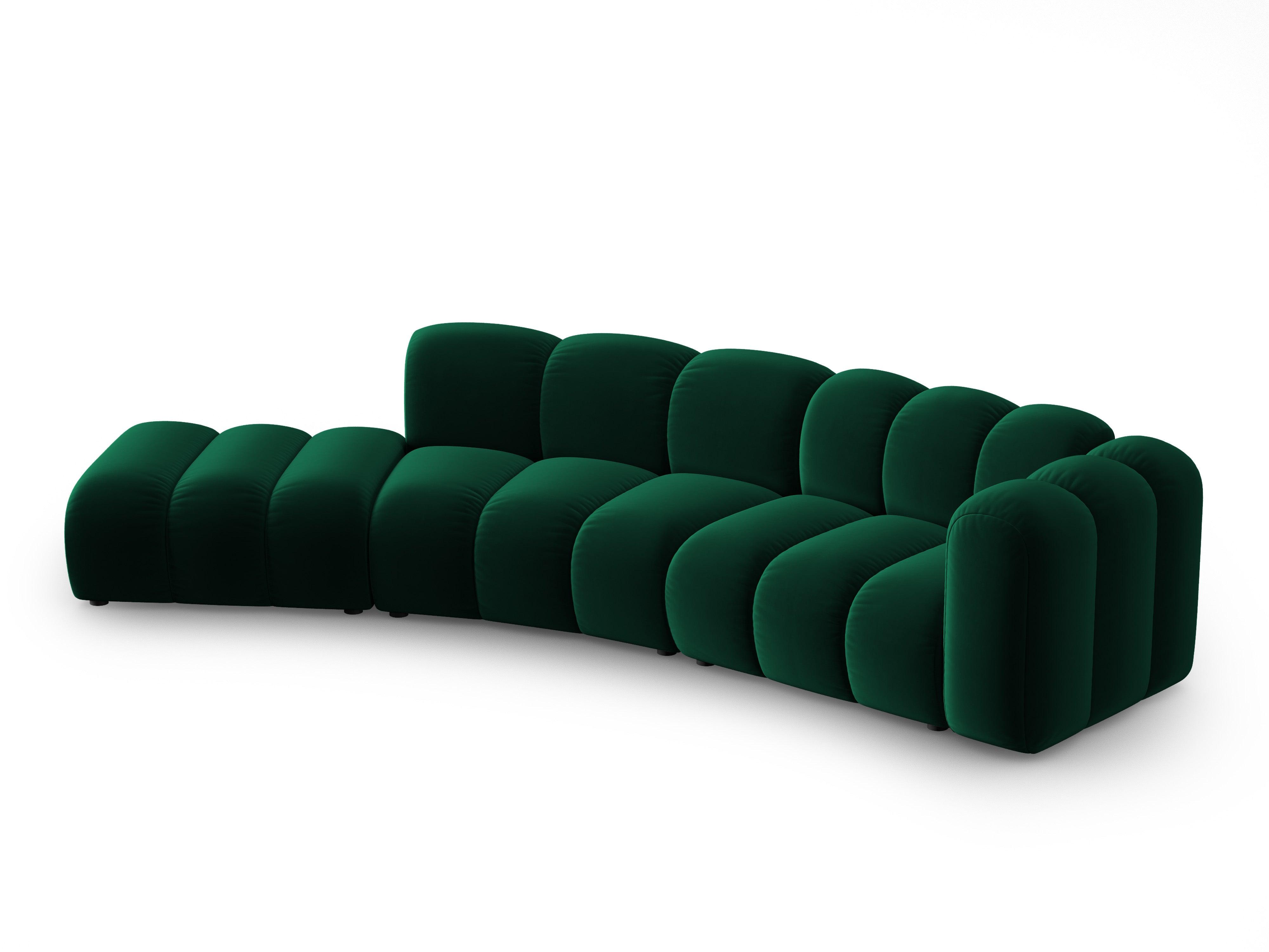 Sofa aksamitna 5-osobowa lewostronna SKYLER butelkowy zielony Interieurs 86    Eye on Design