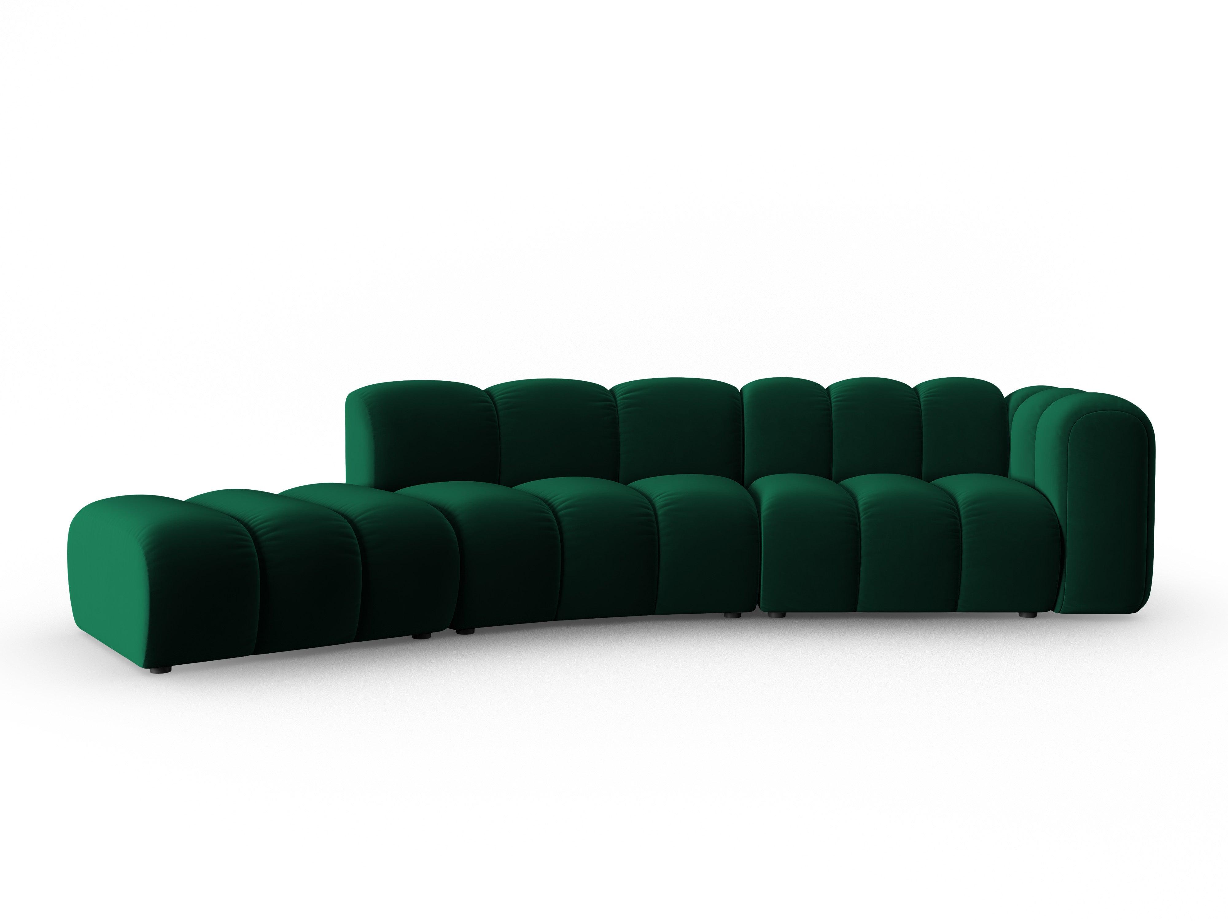 Sofa aksamitna 5-osobowa lewostronna SKYLER butelkowy zielony Interieurs 86    Eye on Design