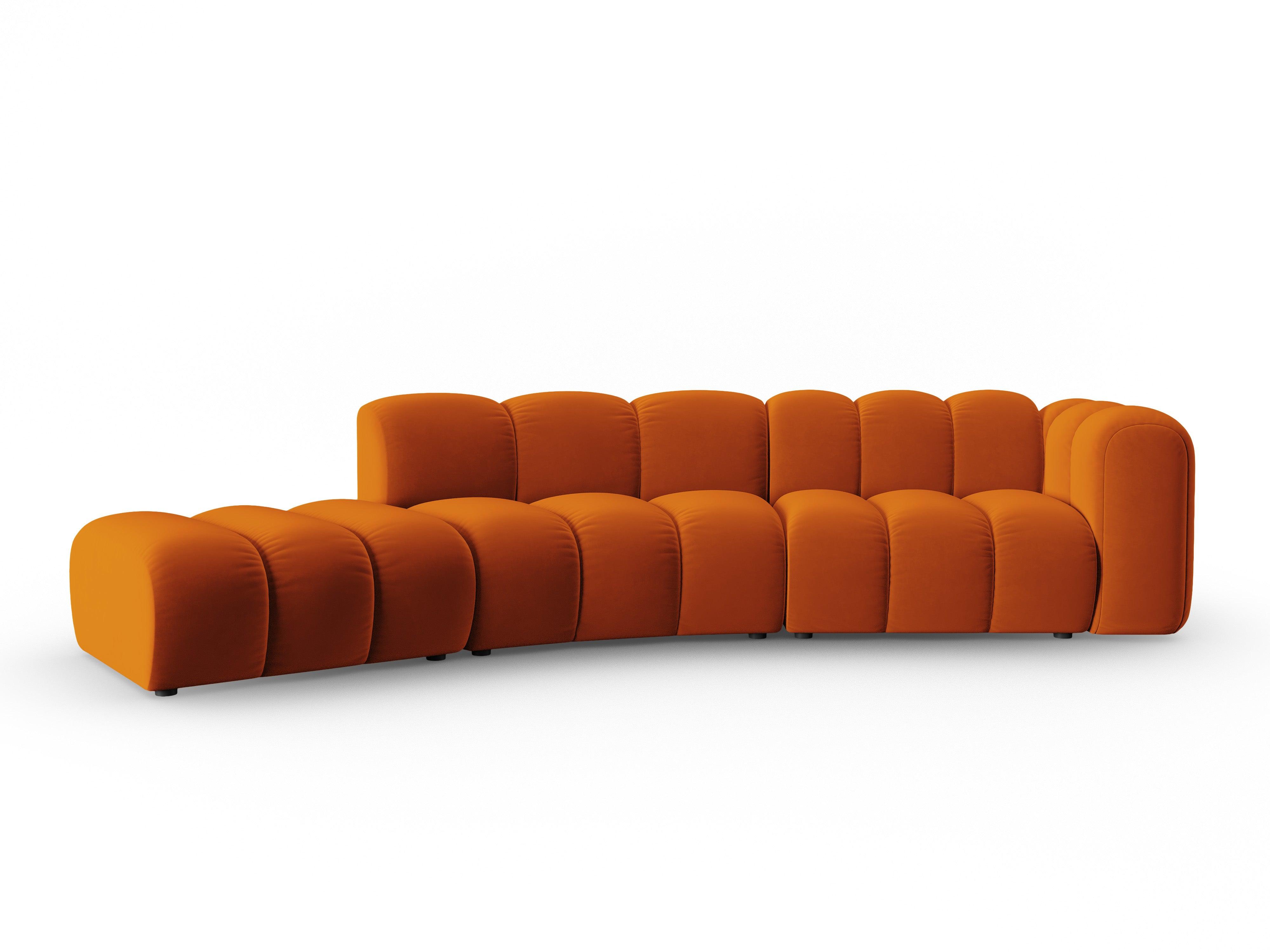 Sofa aksamitna 5-osobowa lewostronna SKYLER ceglany Interieurs 86    Eye on Design