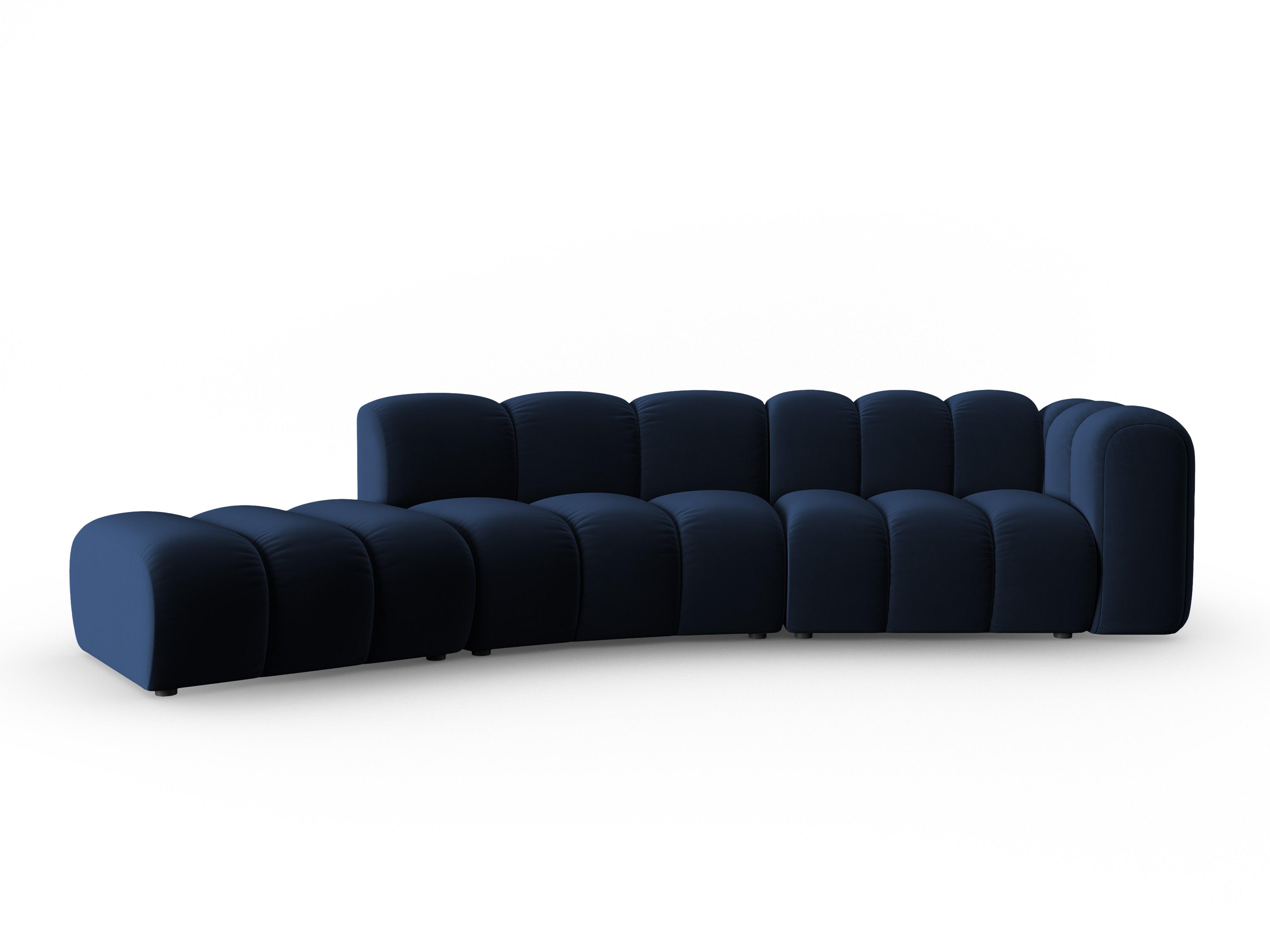 Sofa aksamitna 5-osobowa lewostronna SKYLER granatowy Interieurs 86    Eye on Design