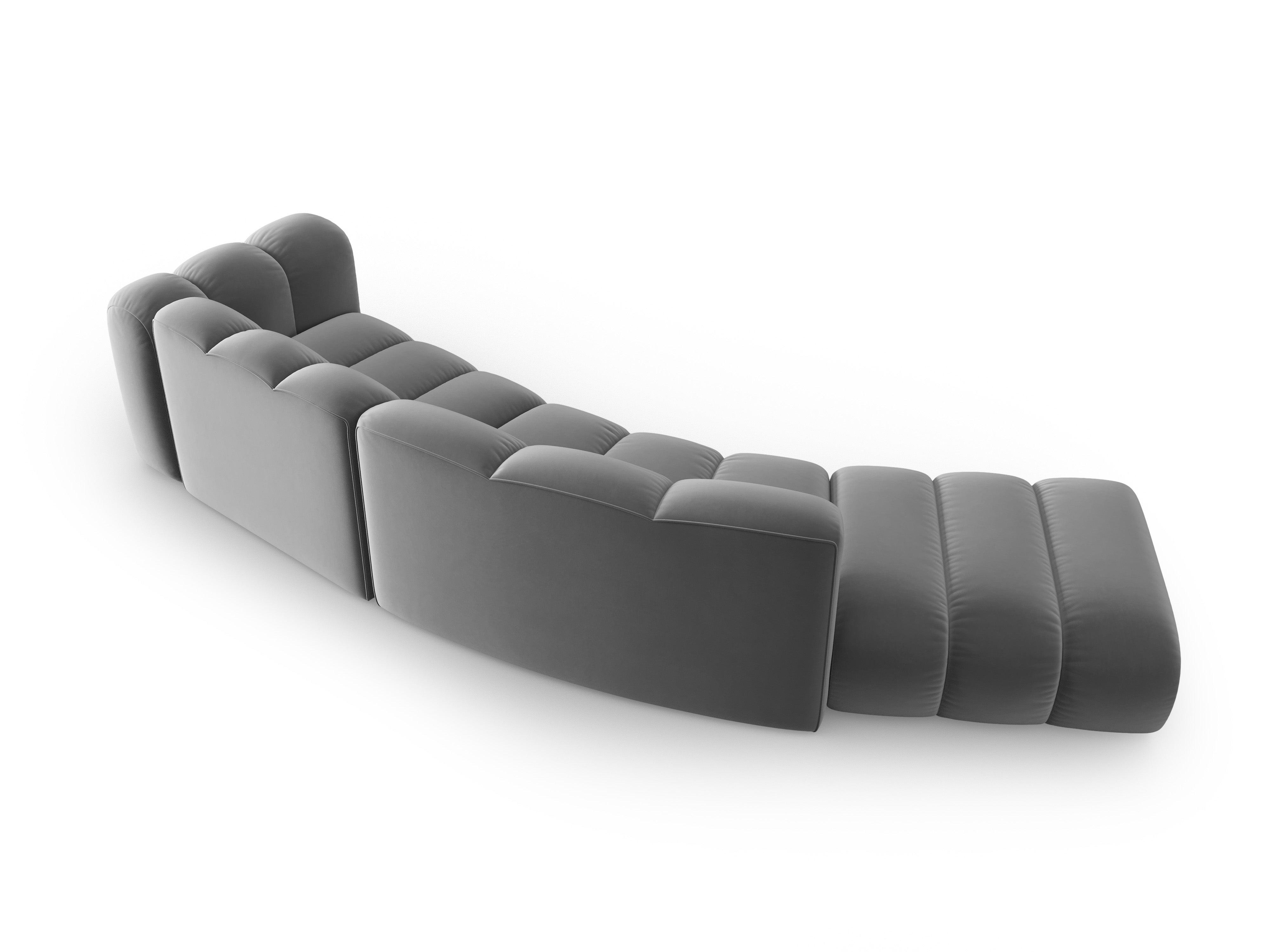 Sofa aksamitna 5-osobowa lewostronna SKYLER szary Interieurs 86    Eye on Design