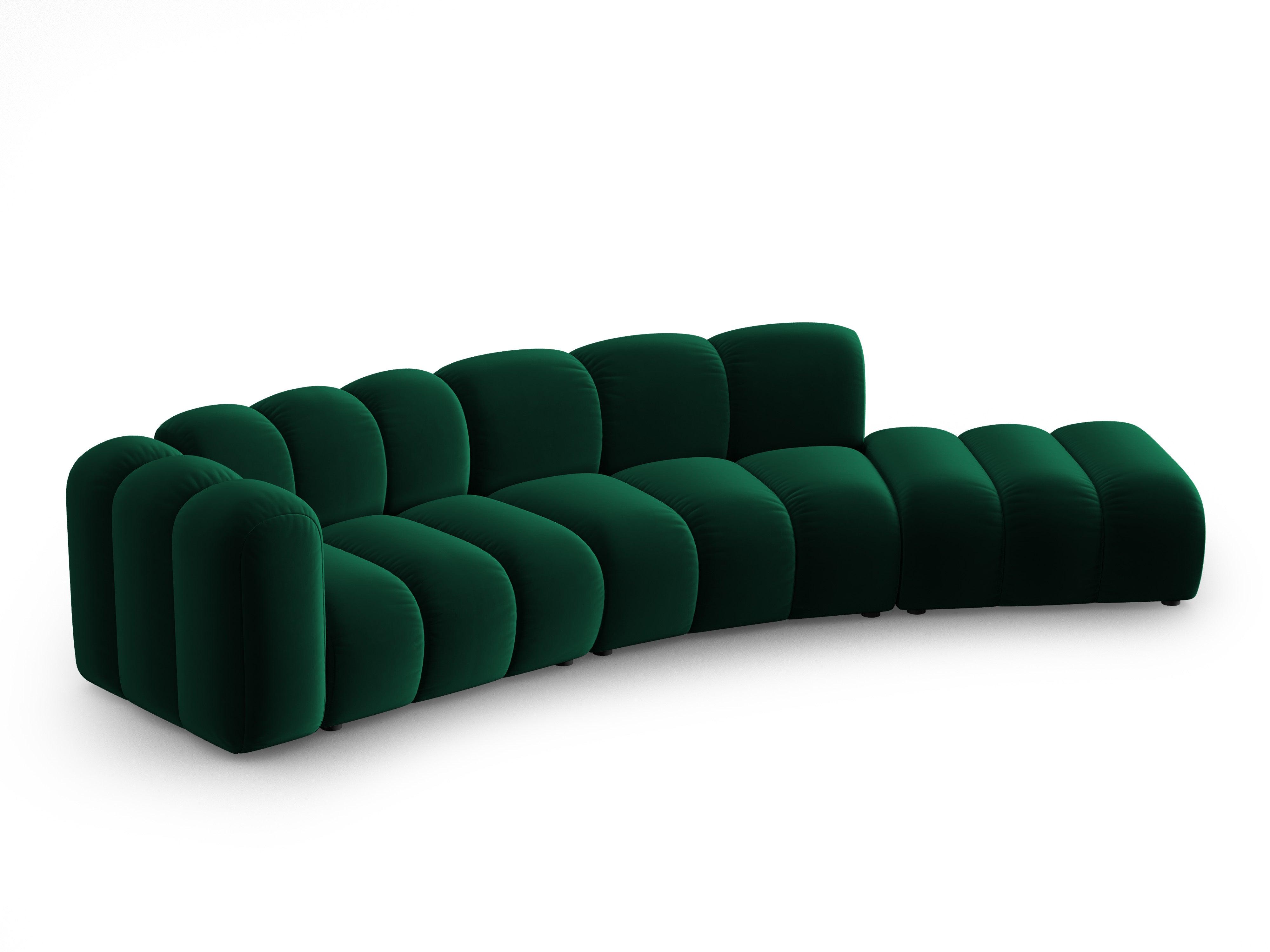 Sofa aksamitna 5-osobowa prawostronna SKYLER butelkowy zielony Interieurs 86    Eye on Design