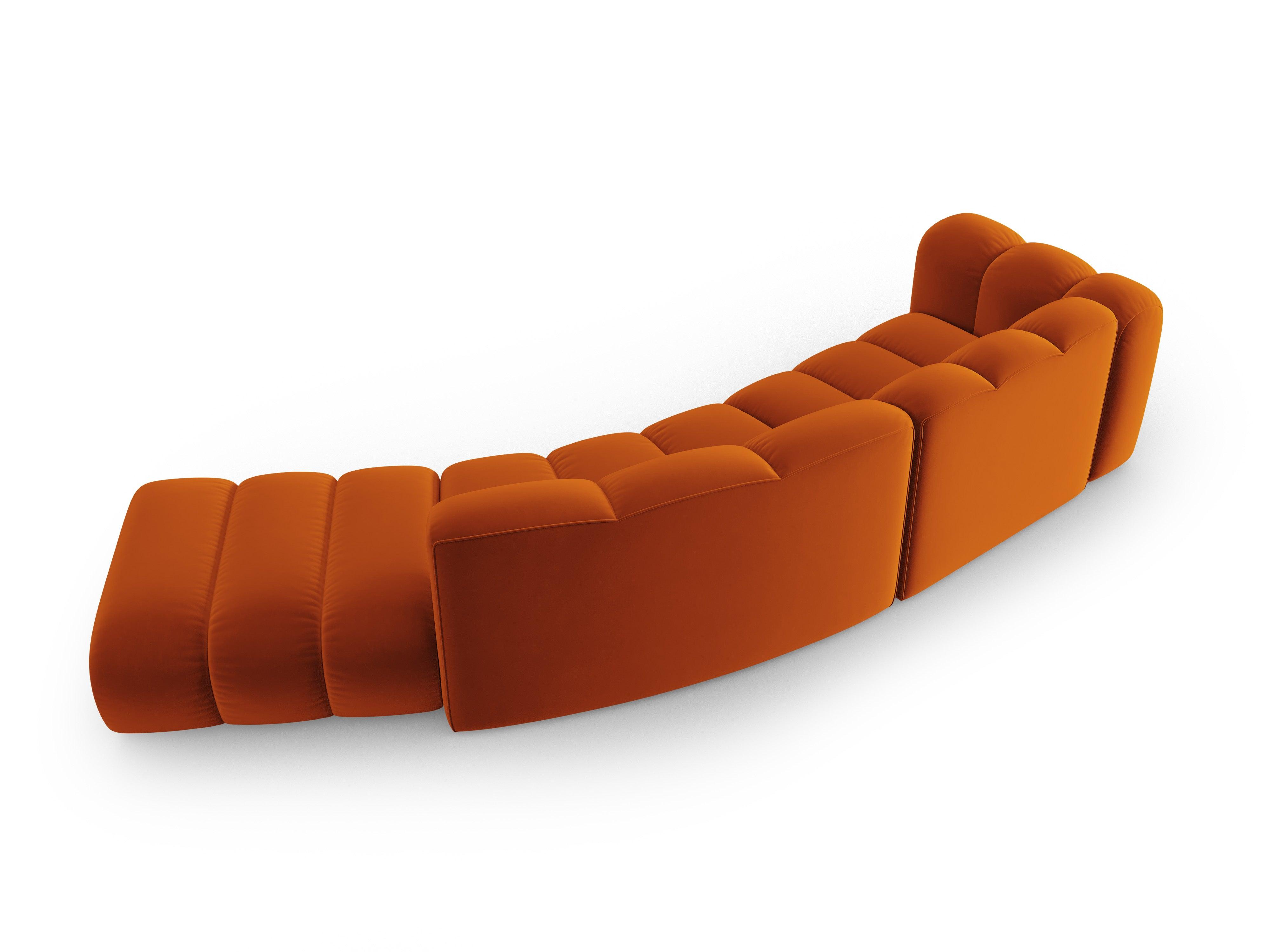 Sofa aksamitna 5-osobowa prawostronna SKYLER ceglany Interieurs 86    Eye on Design