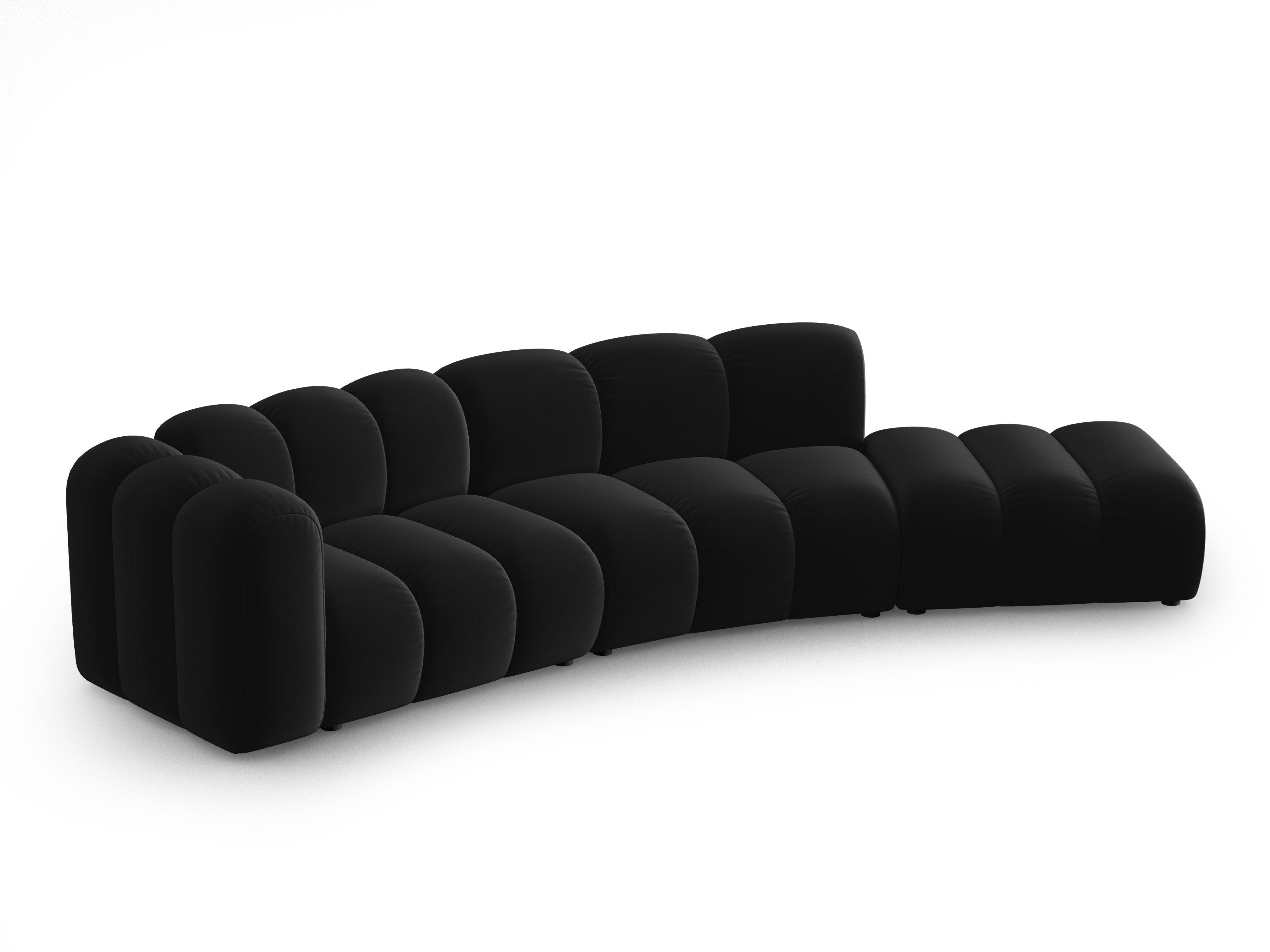 Sofa aksamitna 5-osobowa prawostronna SKYLER czarny Interieurs 86    Eye on Design