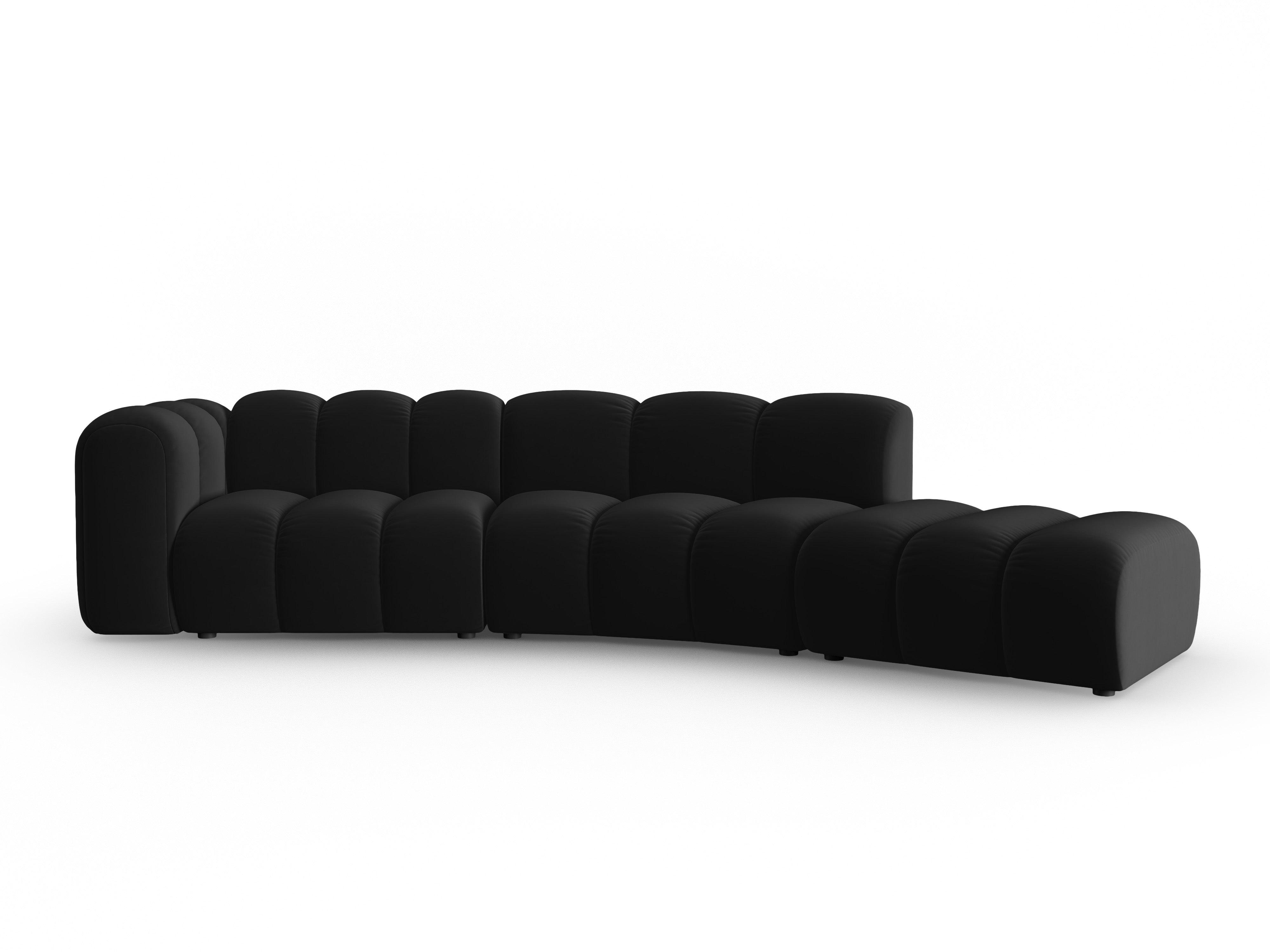 Sofa aksamitna 5-osobowa prawostronna SKYLER czarny Interieurs 86    Eye on Design