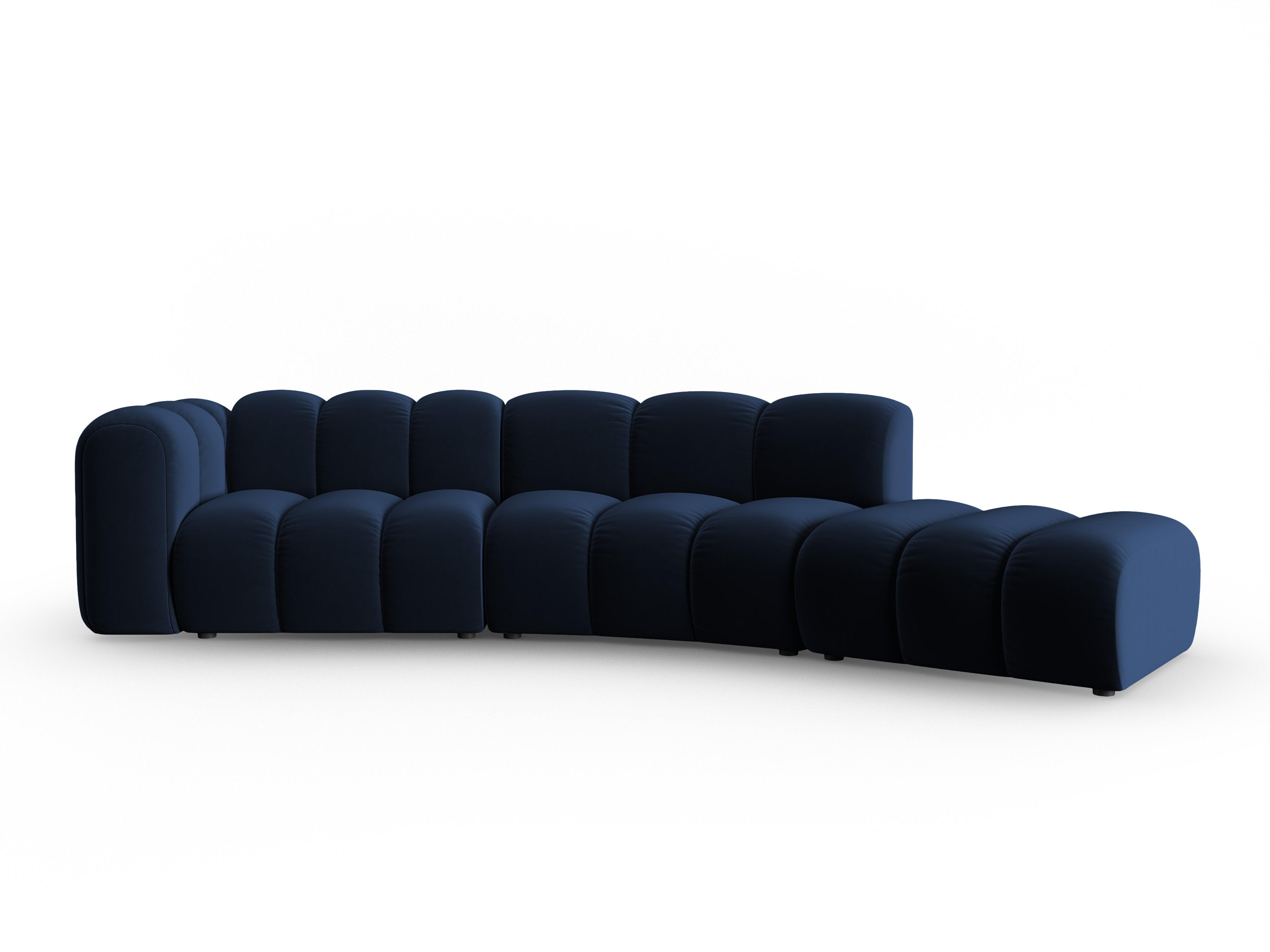 Sofa aksamitna 5-osobowa prawostronna SKYLER granatowy Interieurs 86    Eye on Design